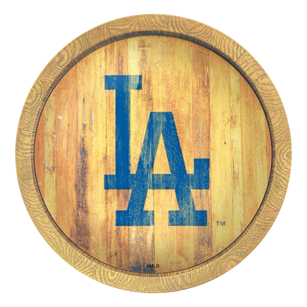 Los Angeles Dodgers Logo - Weathered "Faux" Barrel Top Sign  