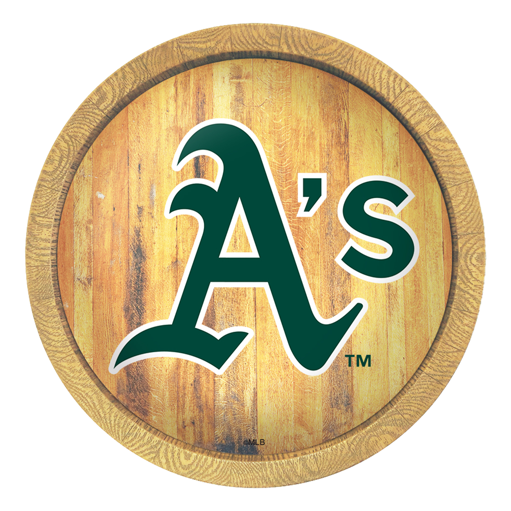 Oakland Athletics Logo - "Faux" Barrel Top Sign  