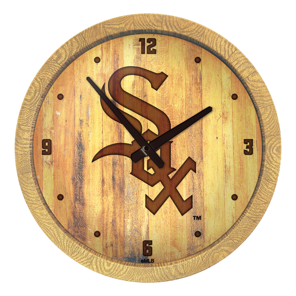 Chicago White Sox Branded "Faux" Barrel Top Clock  