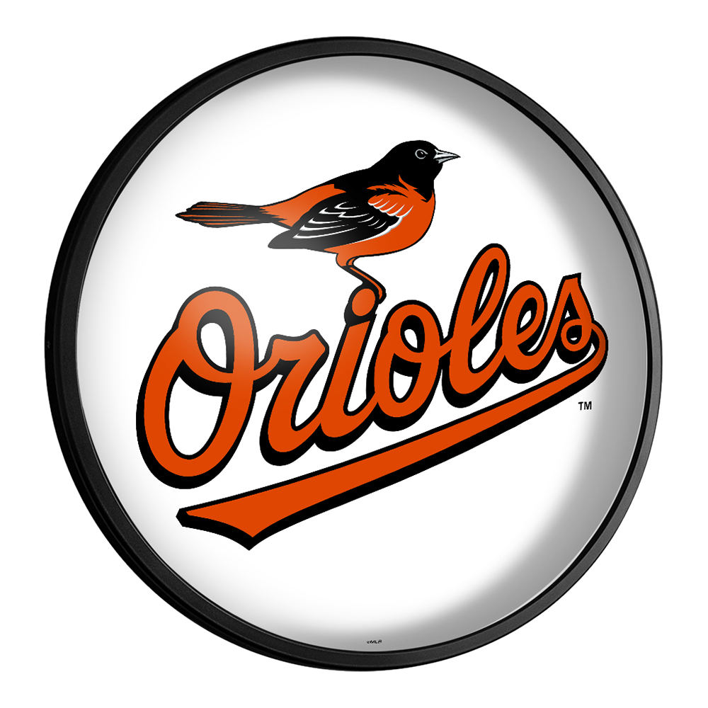 Baltimore Orioles Alternate Logo - Round Slimline Lighted Wall Sign  