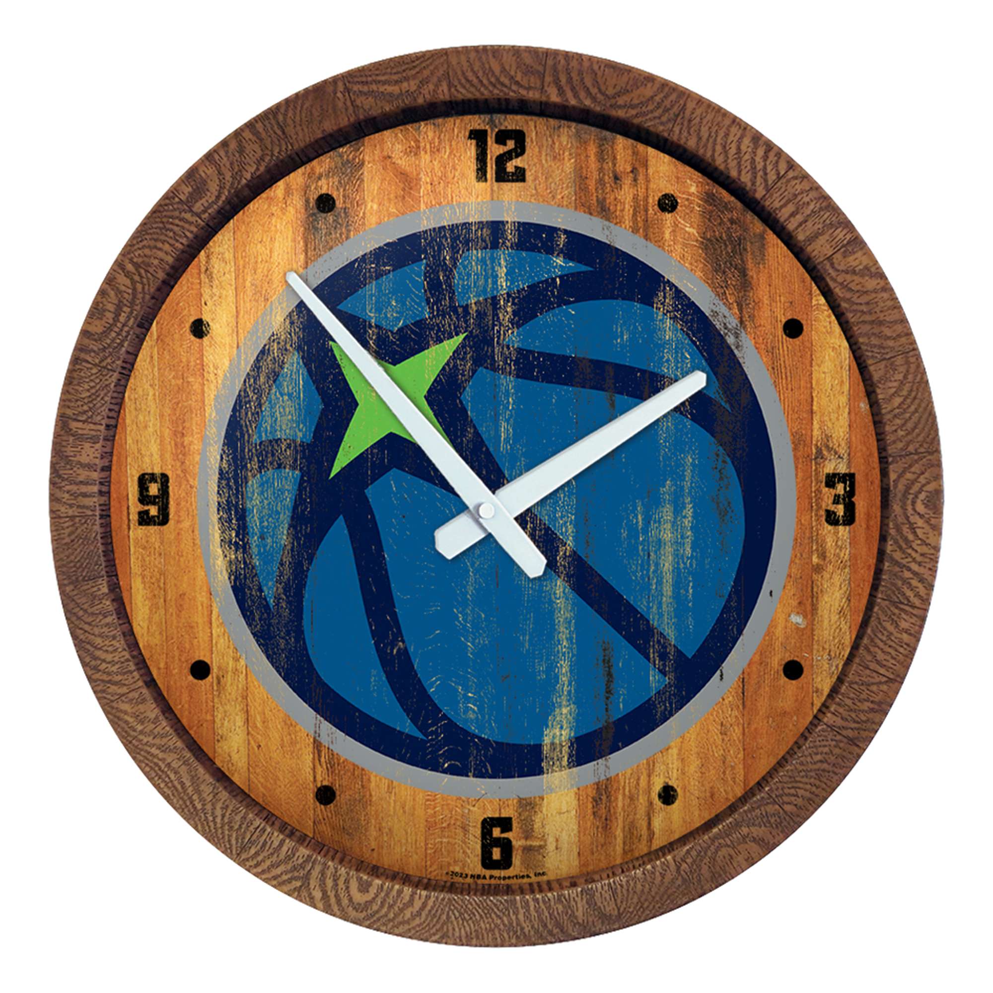 Minnesota Timberwolves: Logo - "Faux" Barrel Top Clock    