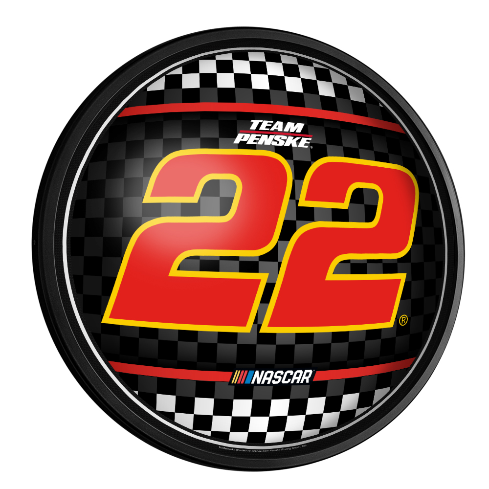 Joey Logano: Checkered Flag  - Round Slimline Lighted Wall Sign