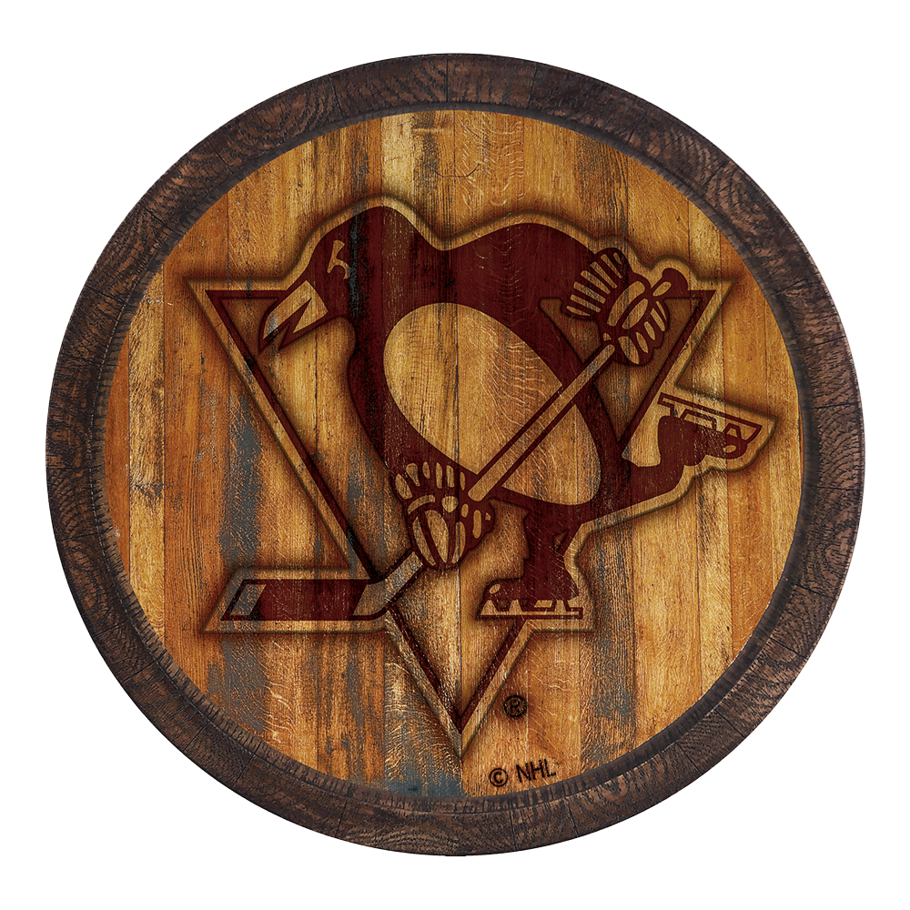 Pittsburgh Penguins Branded "Faux" Barrel Top Sign  