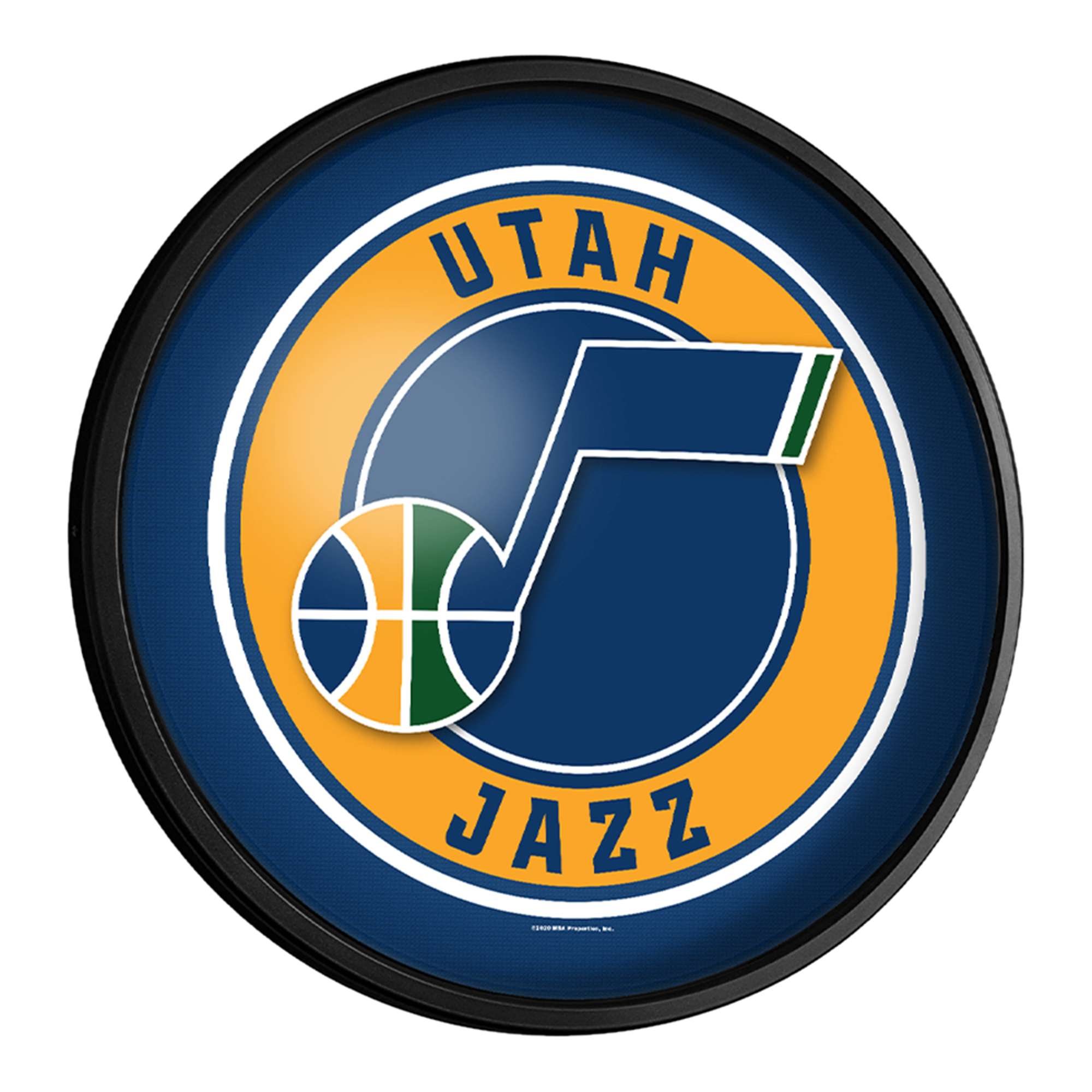 Utah Jazz: Round Slimline Lighted Wall Sign