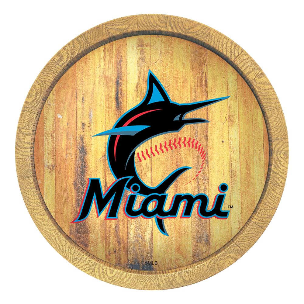 Miami Marlins "Faux" Barrel Top Sign  