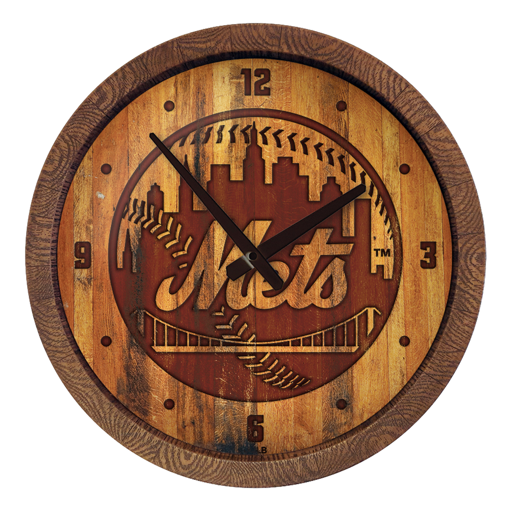 New York Mets Branded "Faux" Barrel Top Clock  