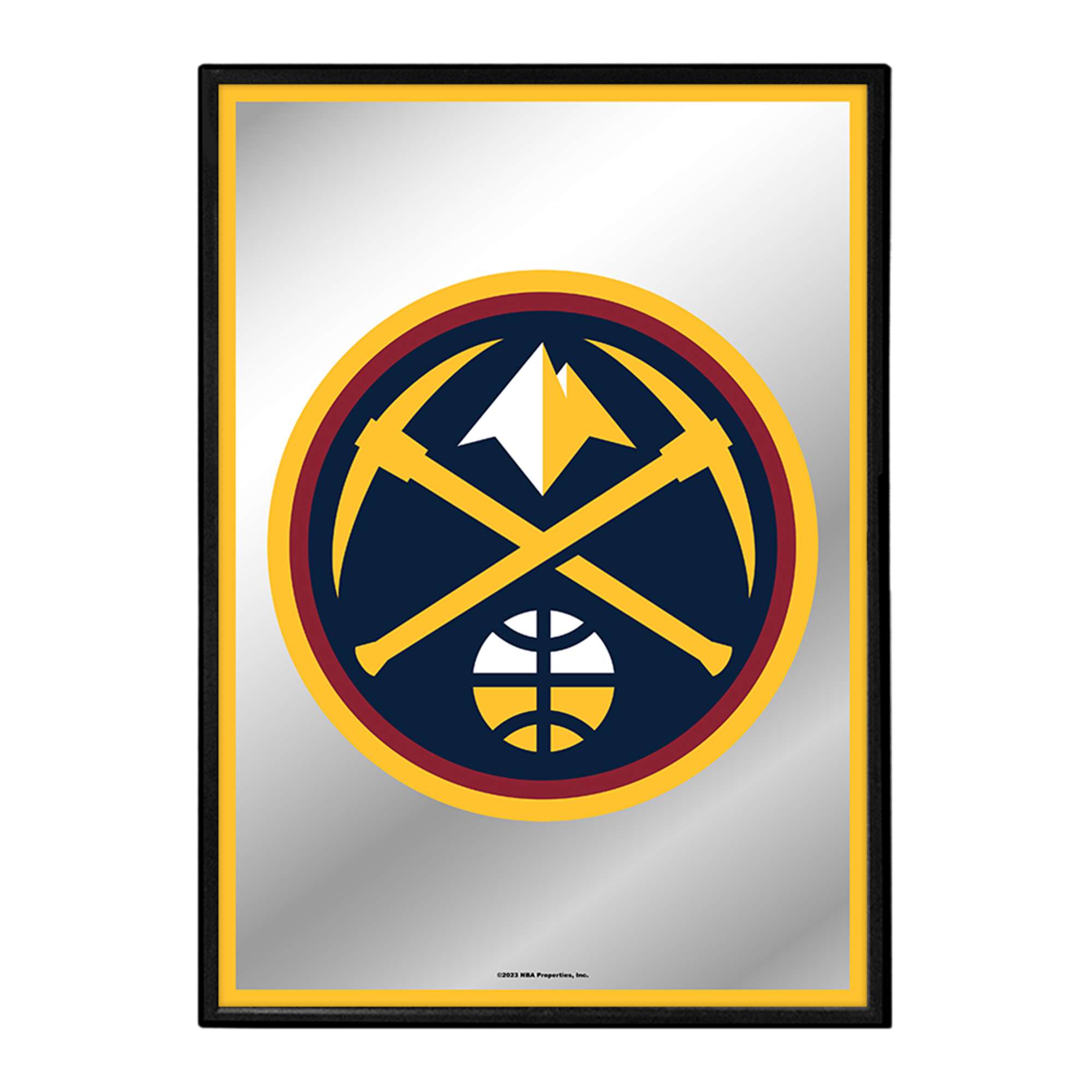 Denver Nuggets: Vertical Framed Mirrored Wall Sign