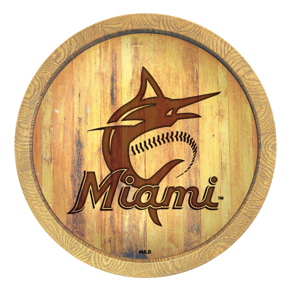 Miami Marlins Branded "Faux" Barrel Top Sign  
