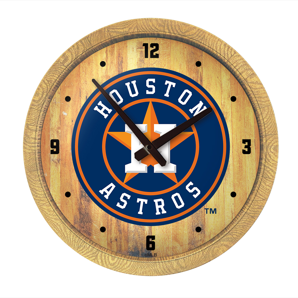 Houston Astros "Faux" Barrel Top Clock  