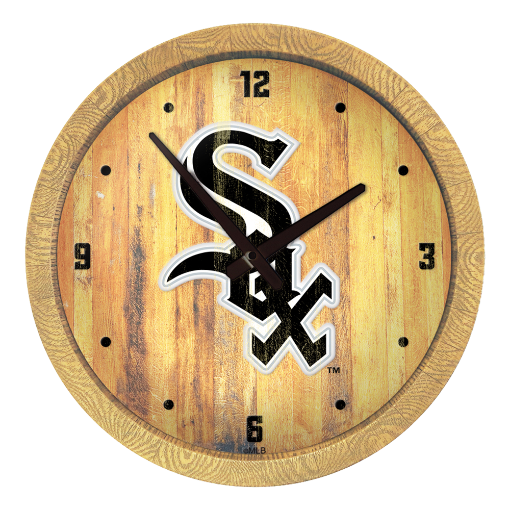 Chicago White Sox Weathered "Faux" Barrel Top Clock  