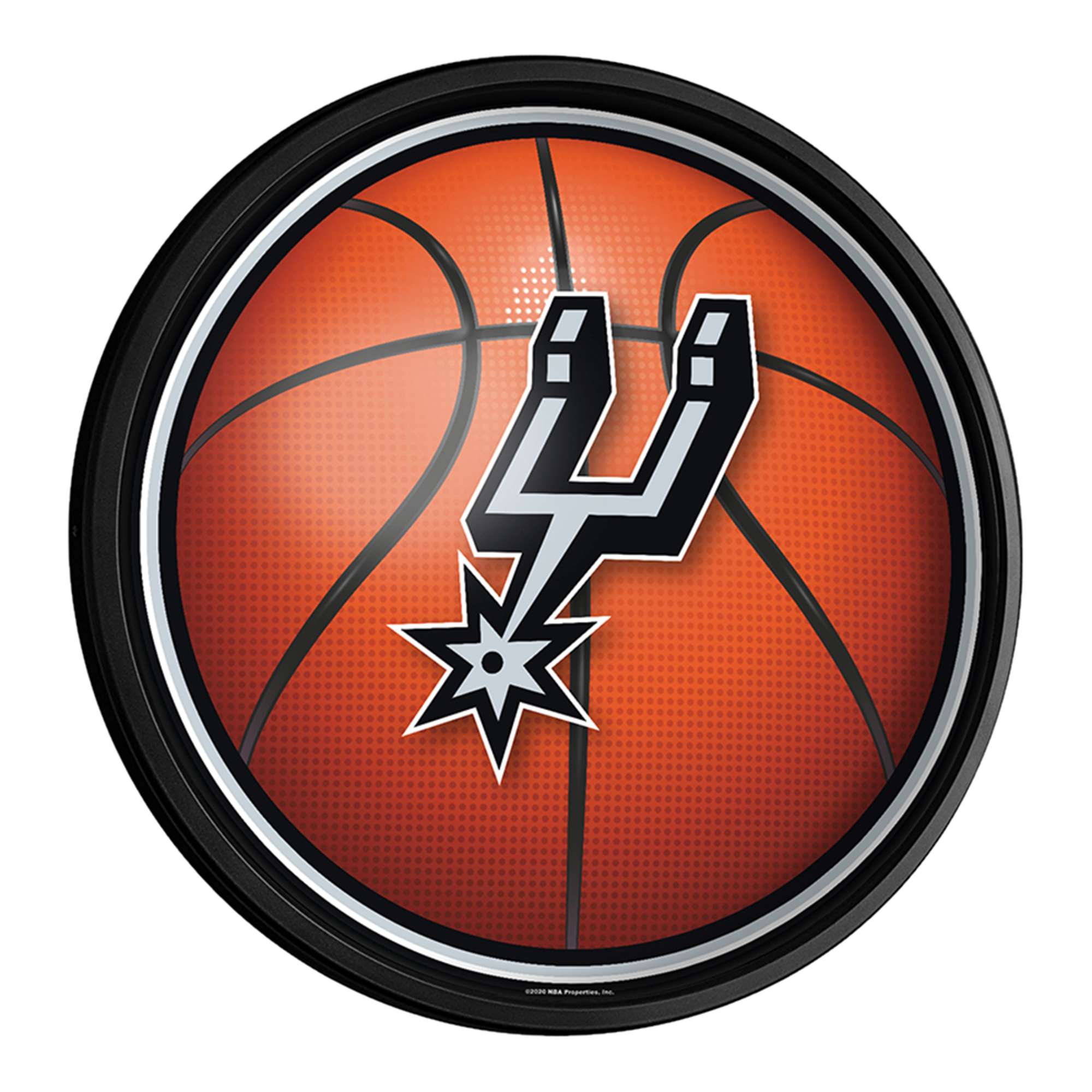San Antonio Spurs: Basketball - Round Slimline Lighted Wall Sign