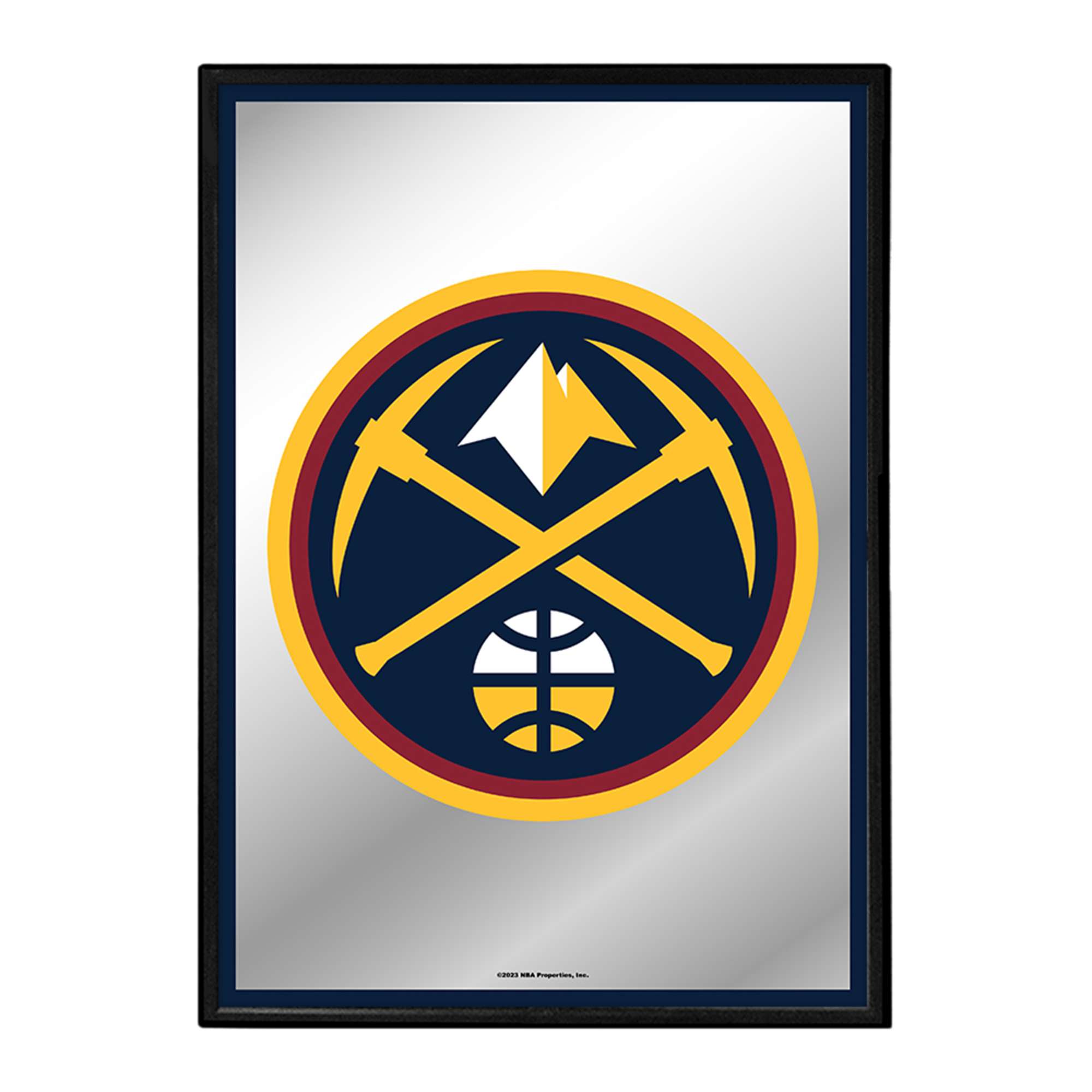 Denver Nuggets: Vertical Framed Mirrored Wall Sign