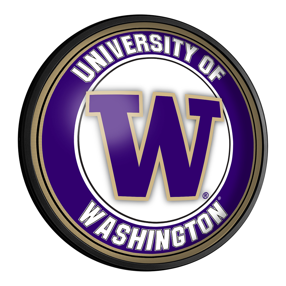 Washington Huskies Round Slimline Lighted Wall Sign