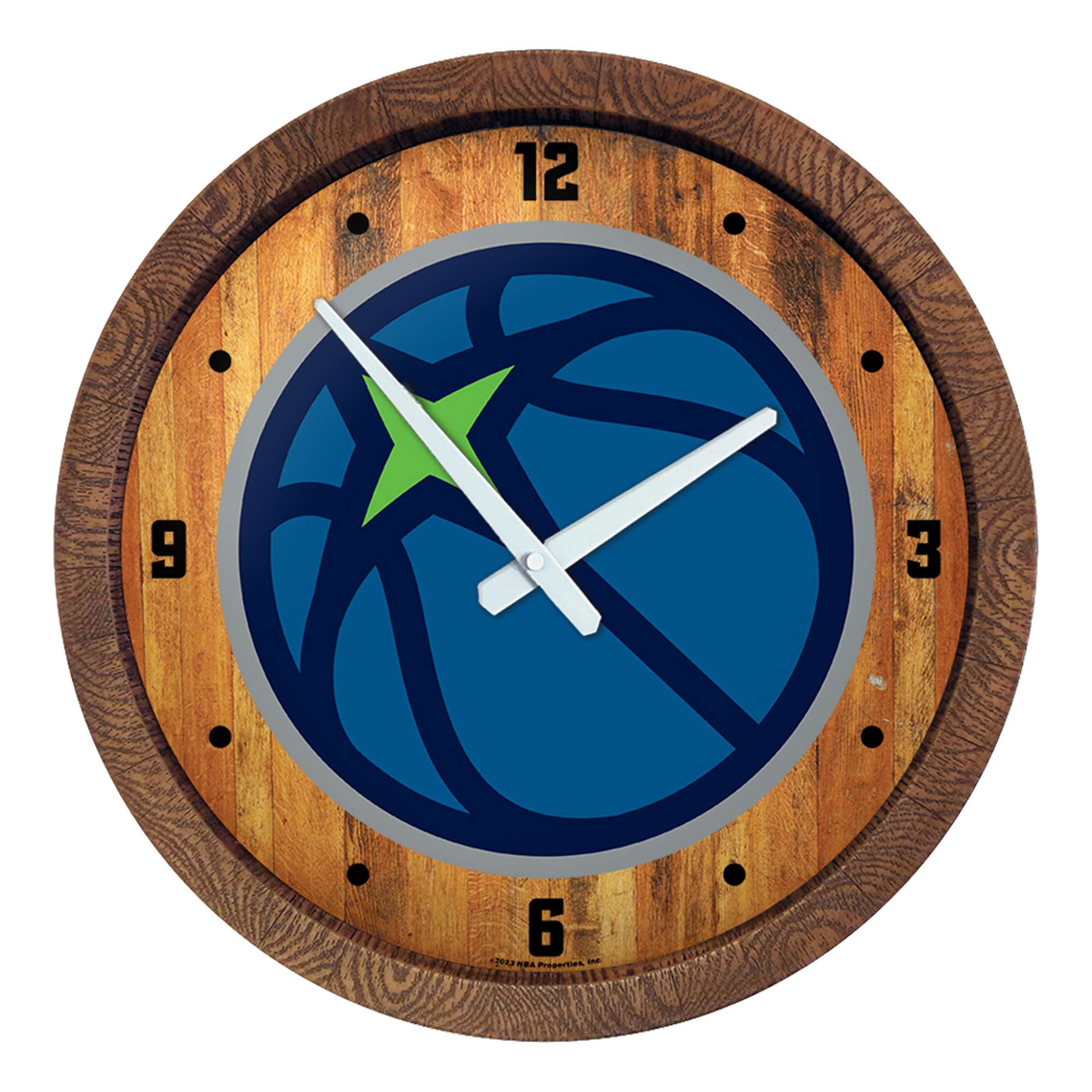 Minnesota Timberwolves: Logo - "Faux" Barrel Top Clock    