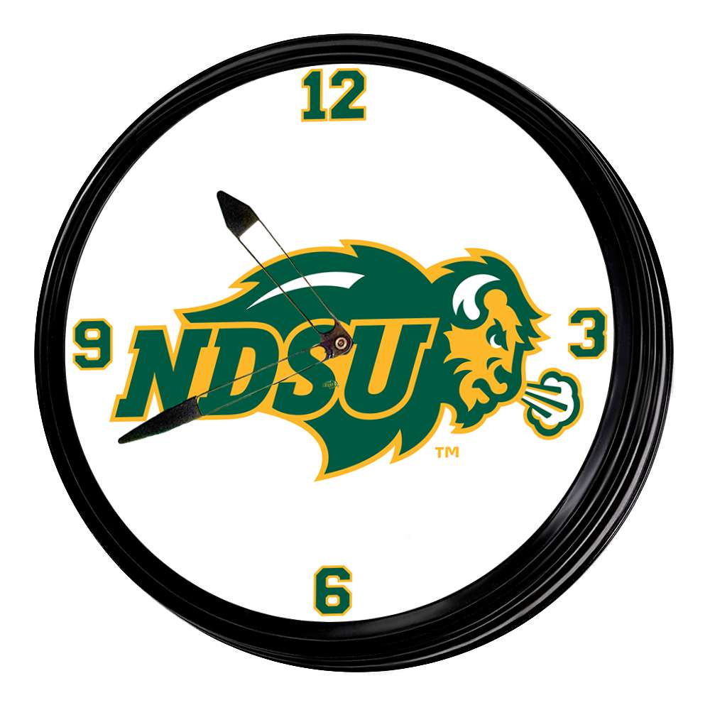 North Dakota State Bison Retro Lighted Wall Clock  