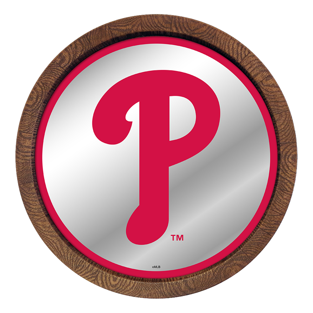 Philadelphia Phillies Logo - "Faux" Barrel Top Mirrored Wall Sign  