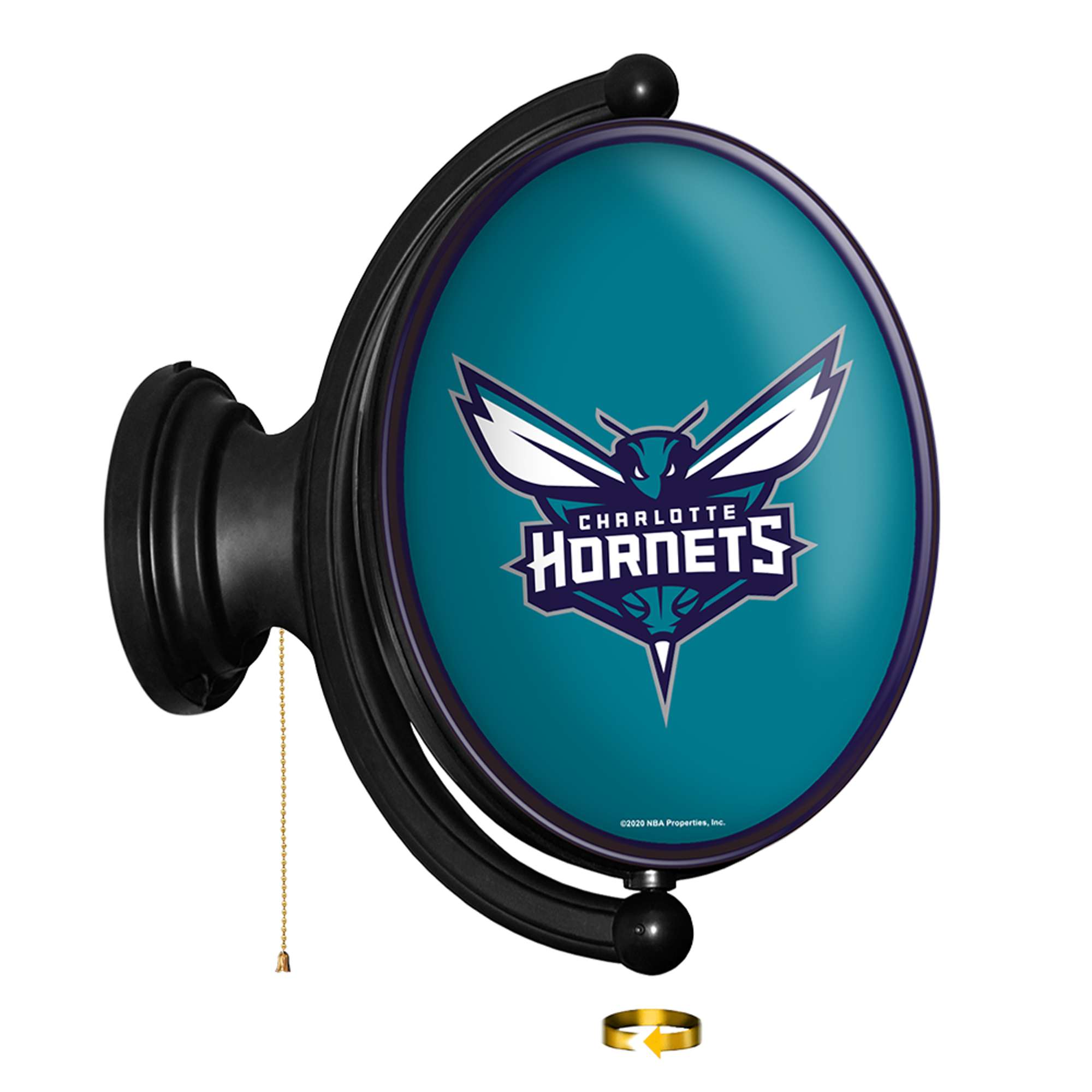 Charlotte Hornets: Original Oval Rotating Lighted Wall Sign