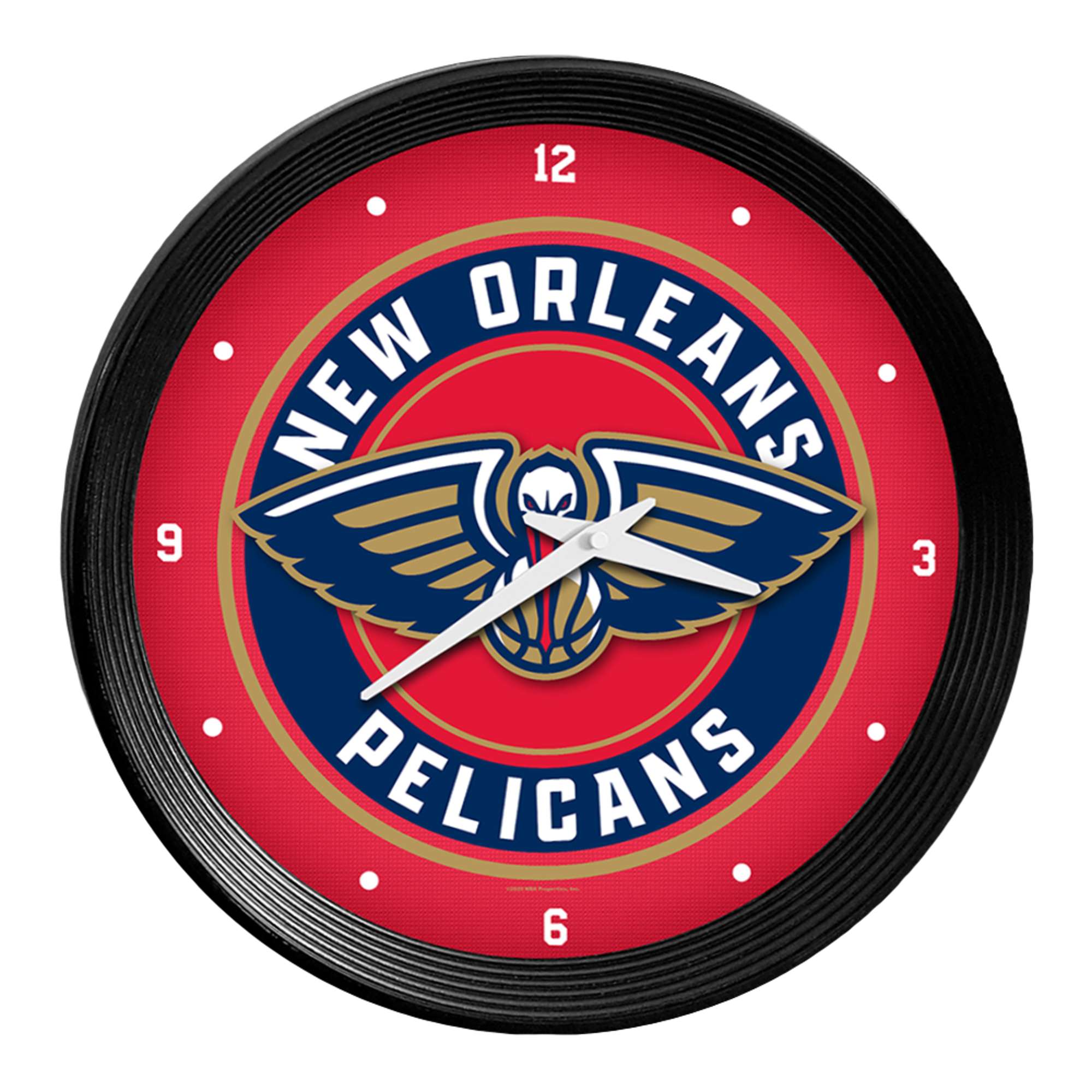 New Orleans Pelicans: Ribbed Frame Wall Clock