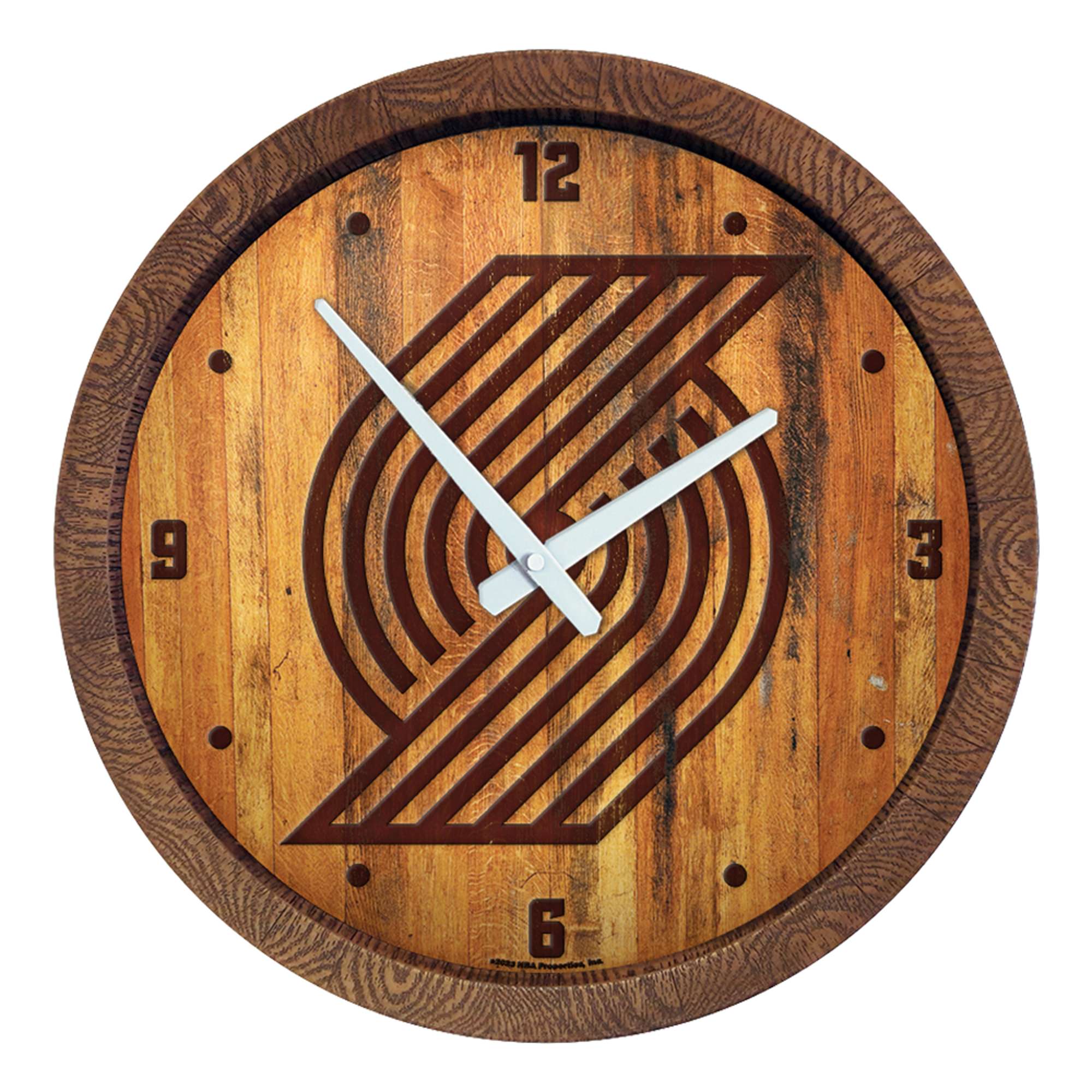 Portland Trail Blazers: "Faux" Barrel Top Clock    