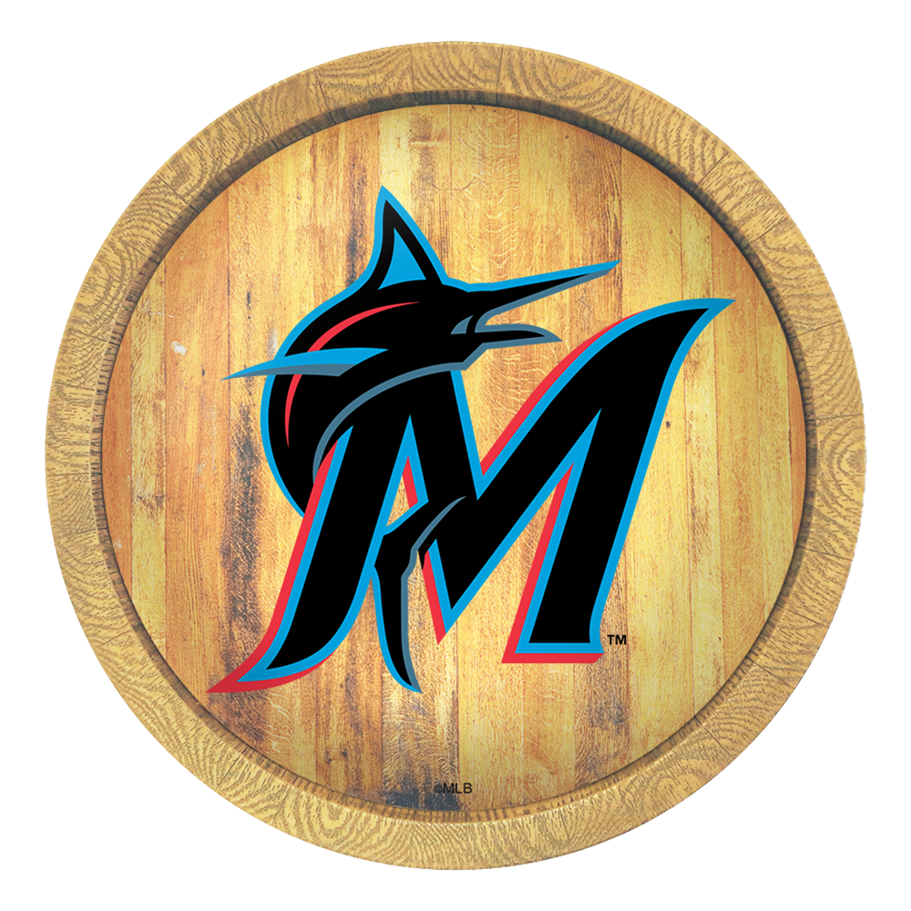 Miami Marlins Logo - "Faux" Barrel Top Sign  