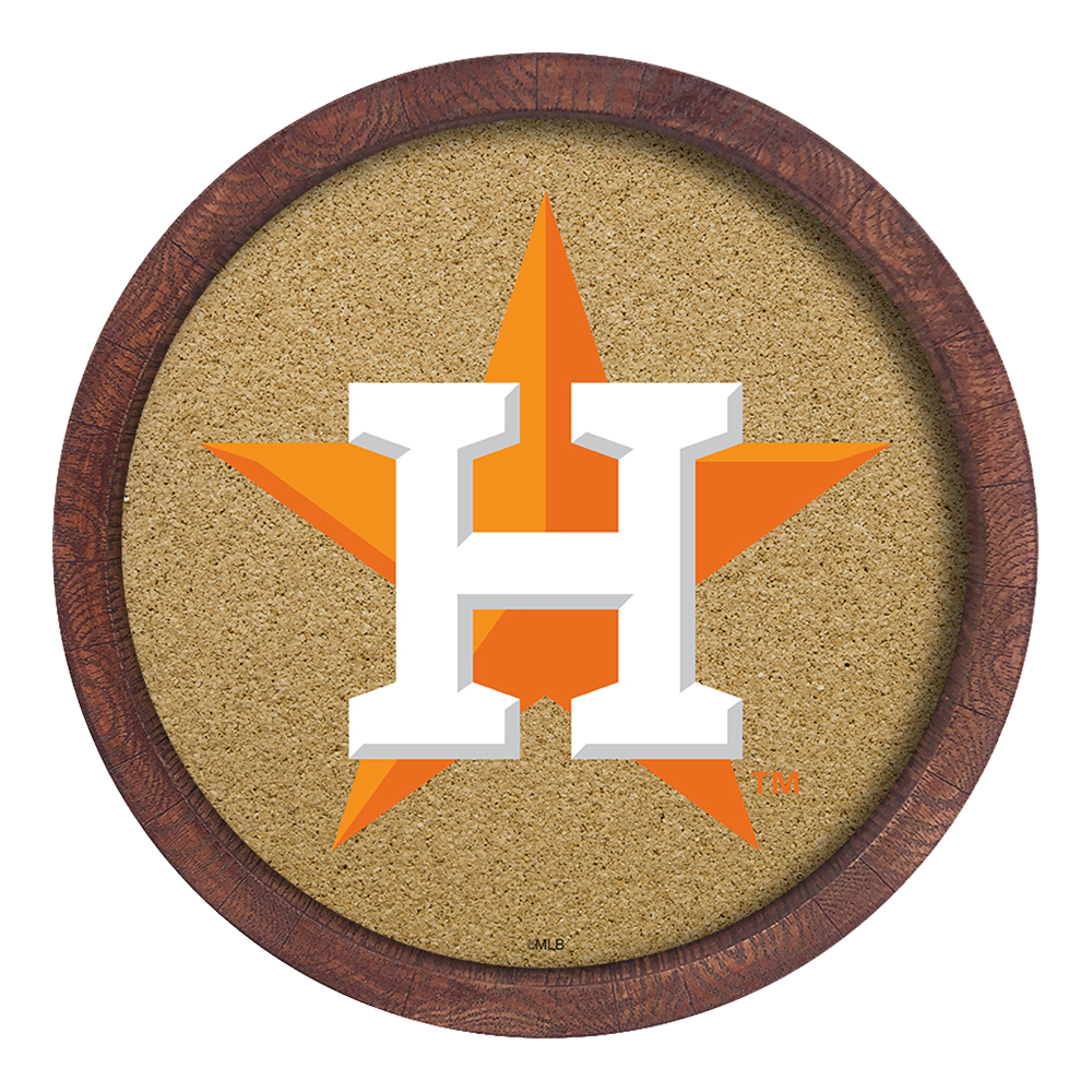 Houston Astros Logo - "Faux" Barrel Framed Cork Board  