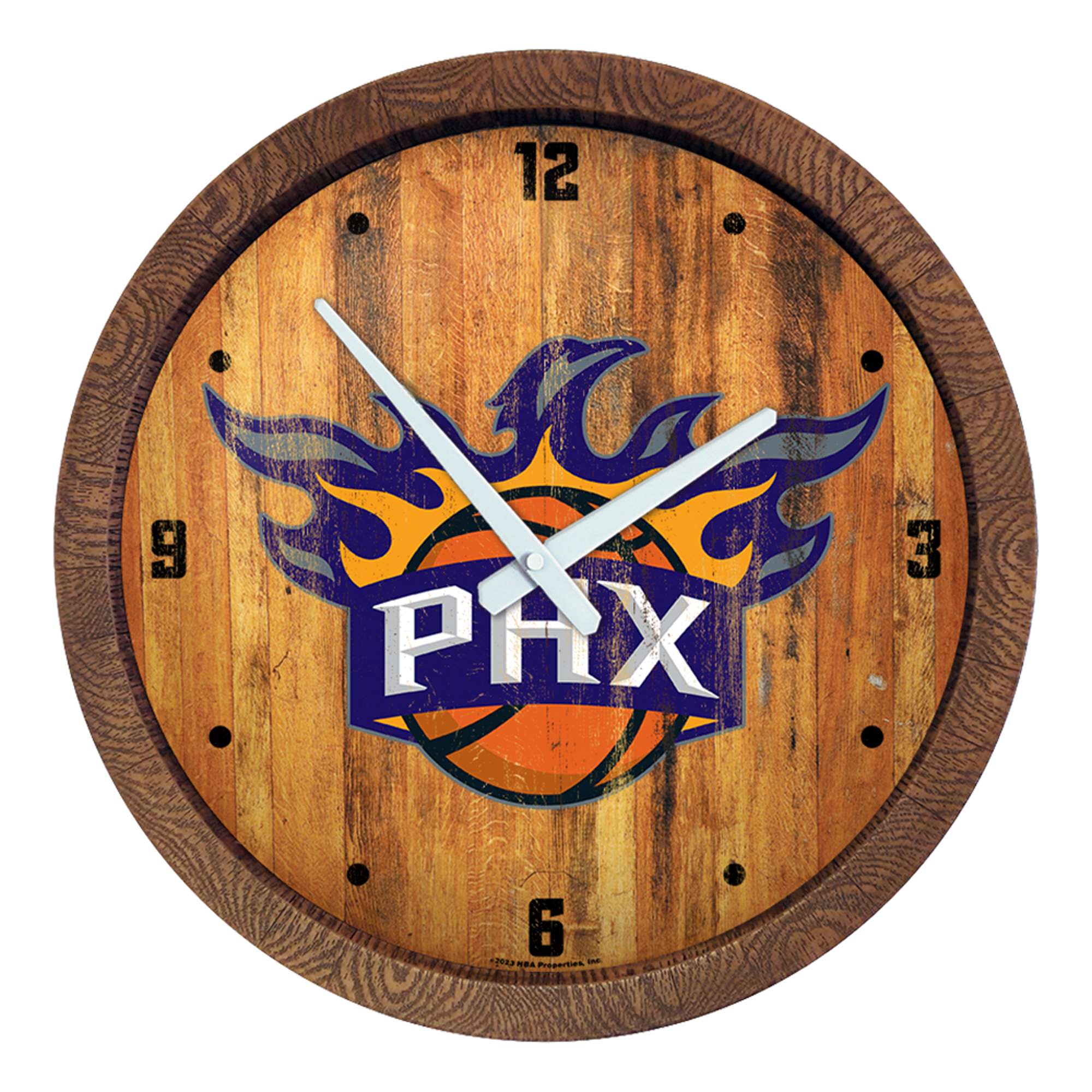 Phoenix Suns: Logo - "Faux" Barrel Top Clock  