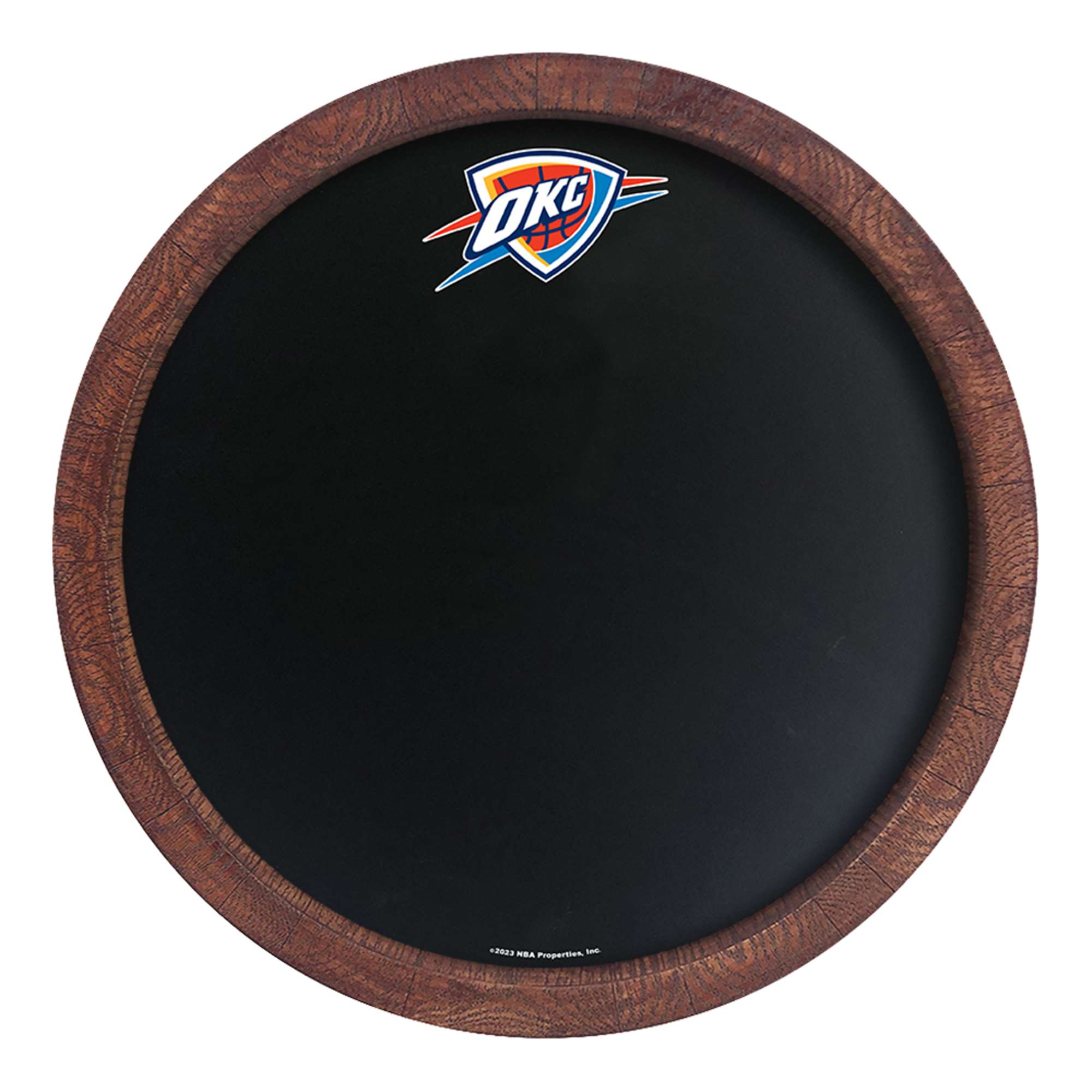 Oklahoma City Thunder: "Faux" Barrel Framed Chalkboard    