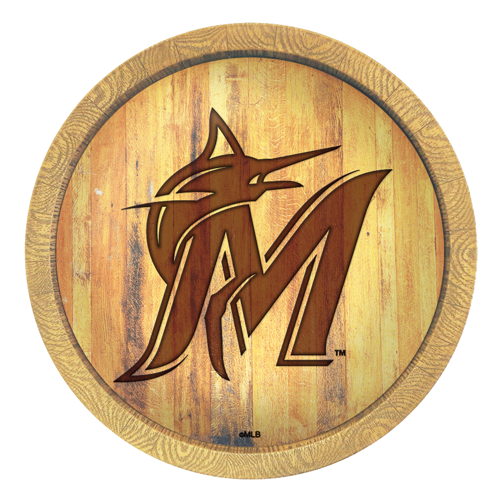 Miami Marlins Logo - Branded "Faux" Barrel Top Sign  