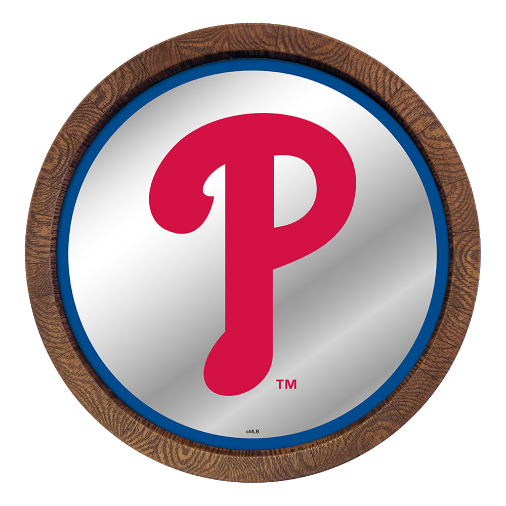 Philadelphia Phillies Logo - "Faux" Barrel Top Mirrored Wall Sign  