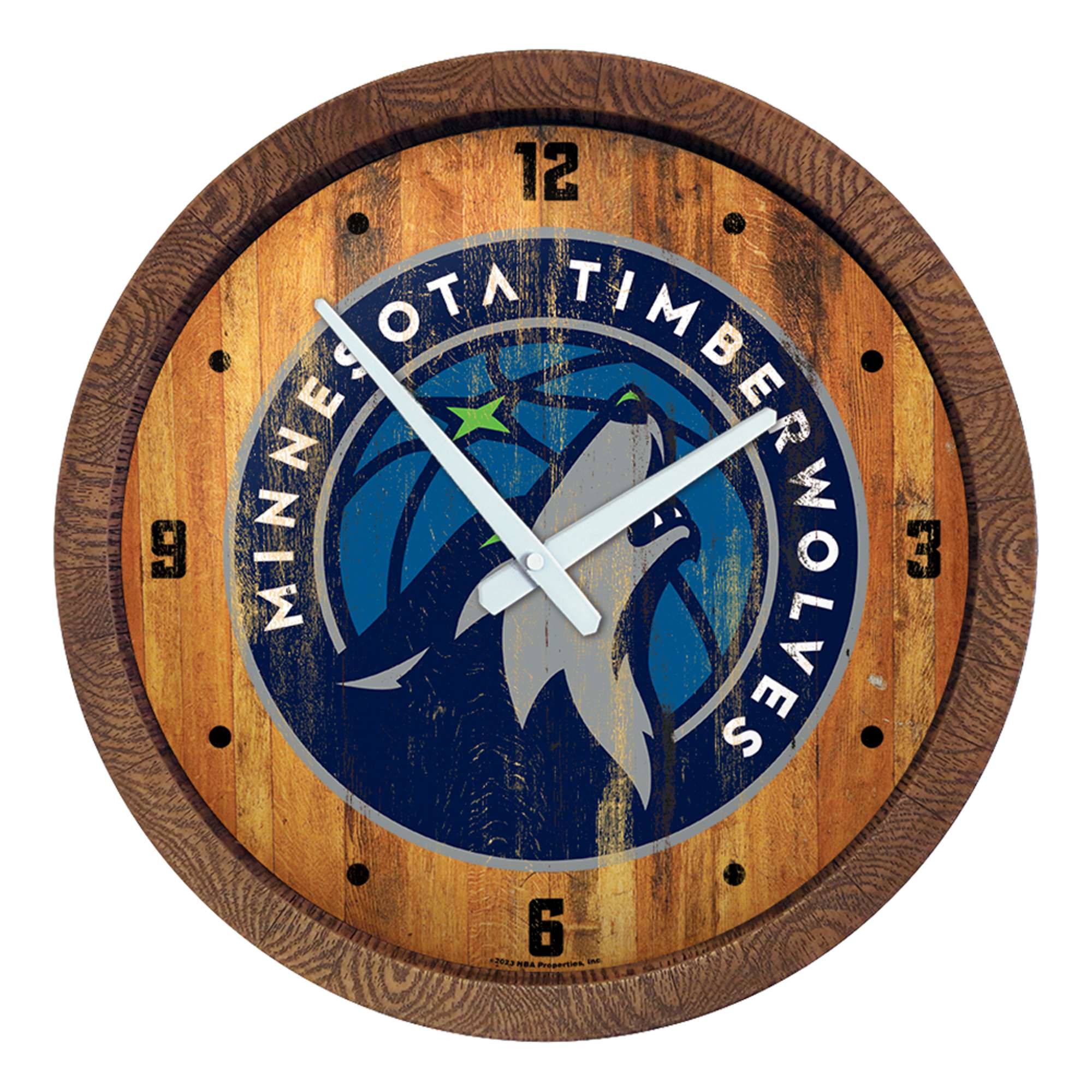 Minnesota Timberwolves: "Faux" Barrel Top Clock    