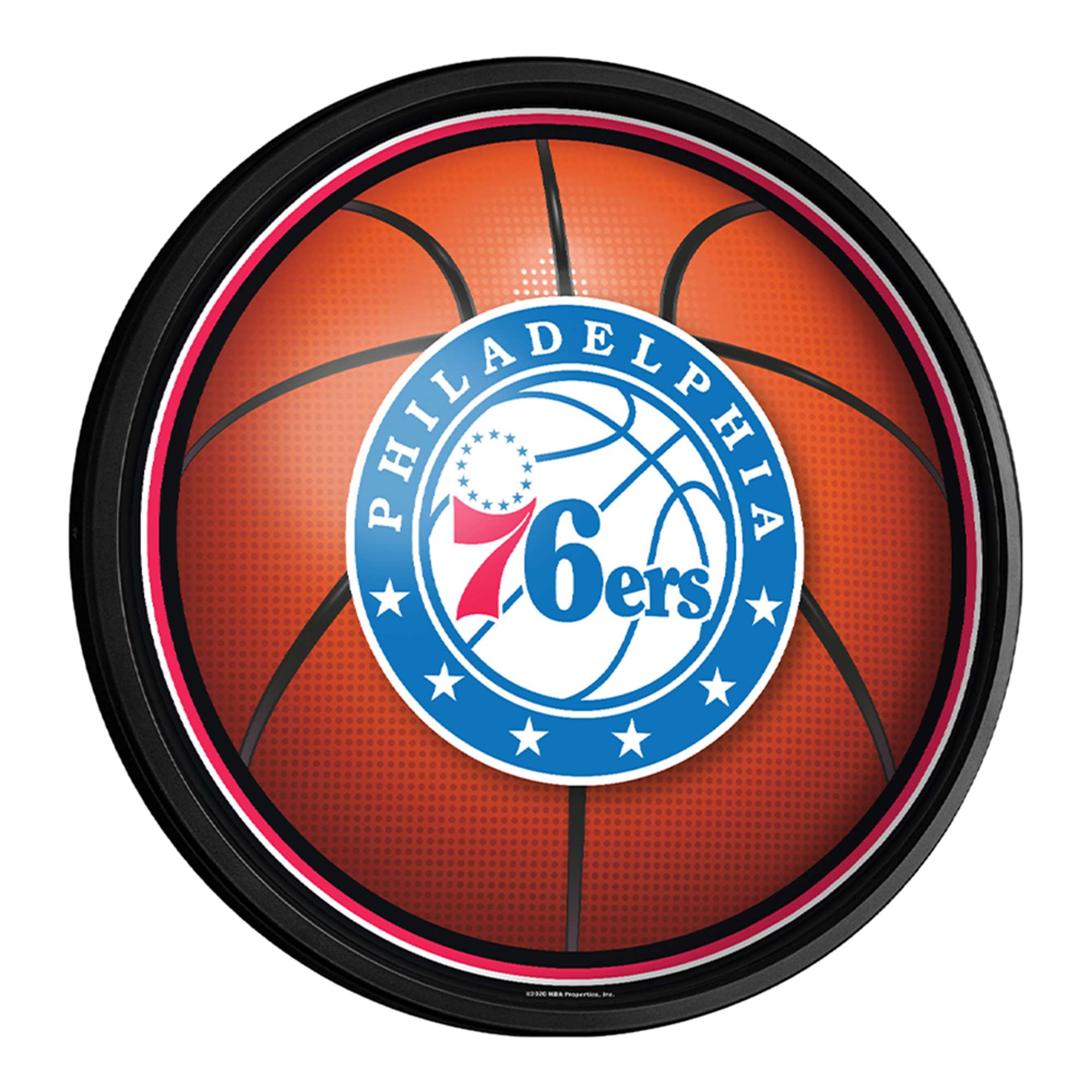 Philadelphia 76ers: Basketball - Round Slimline Lighted Wall Sign