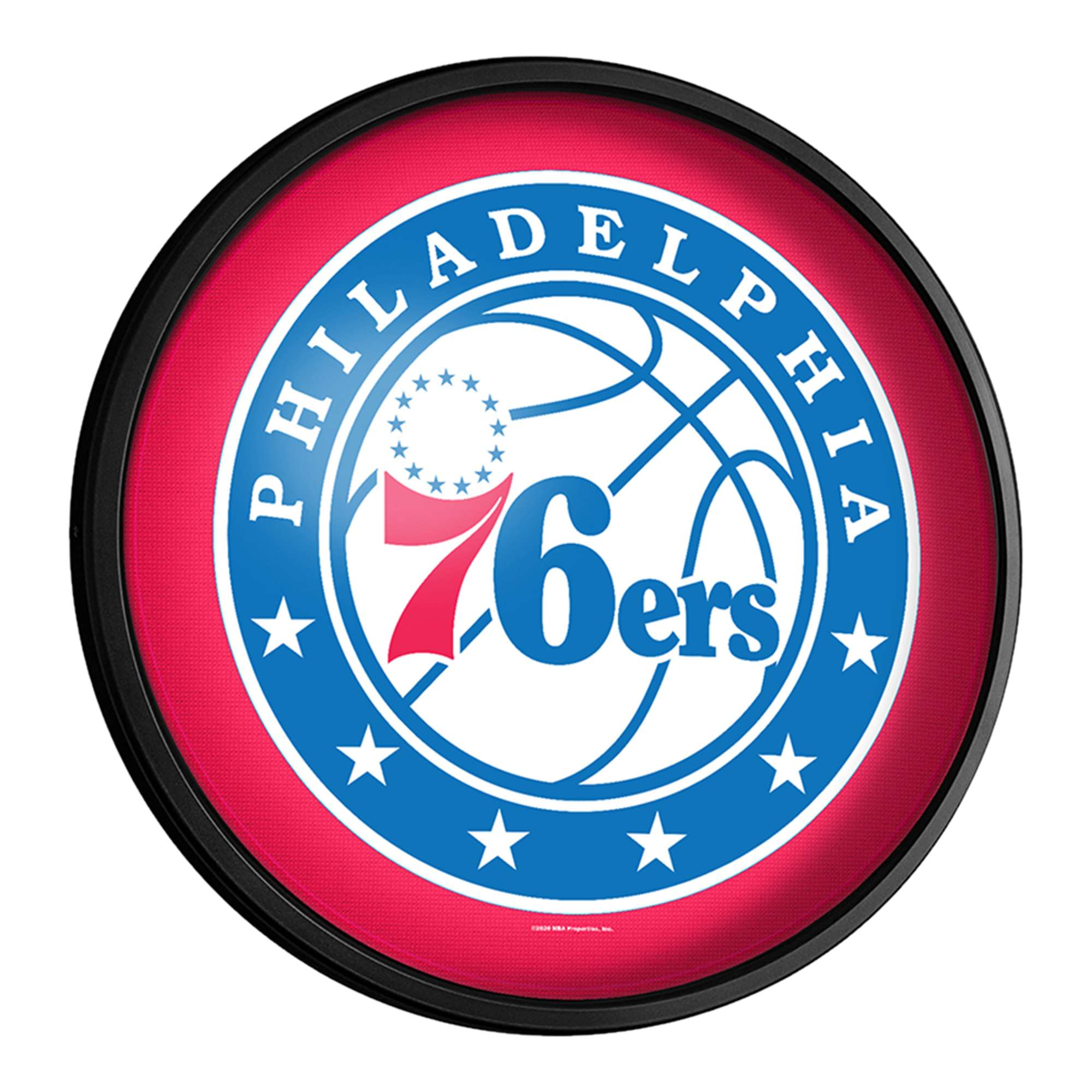 Philadelphia 76ers: Round Slimline Lighted Wall Sign