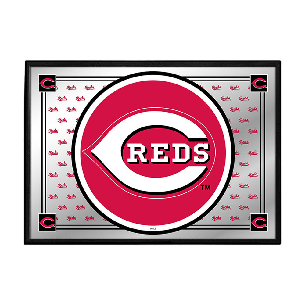 Cincinnati Reds Team Spirit - Framed Mirrored Wall Sign  