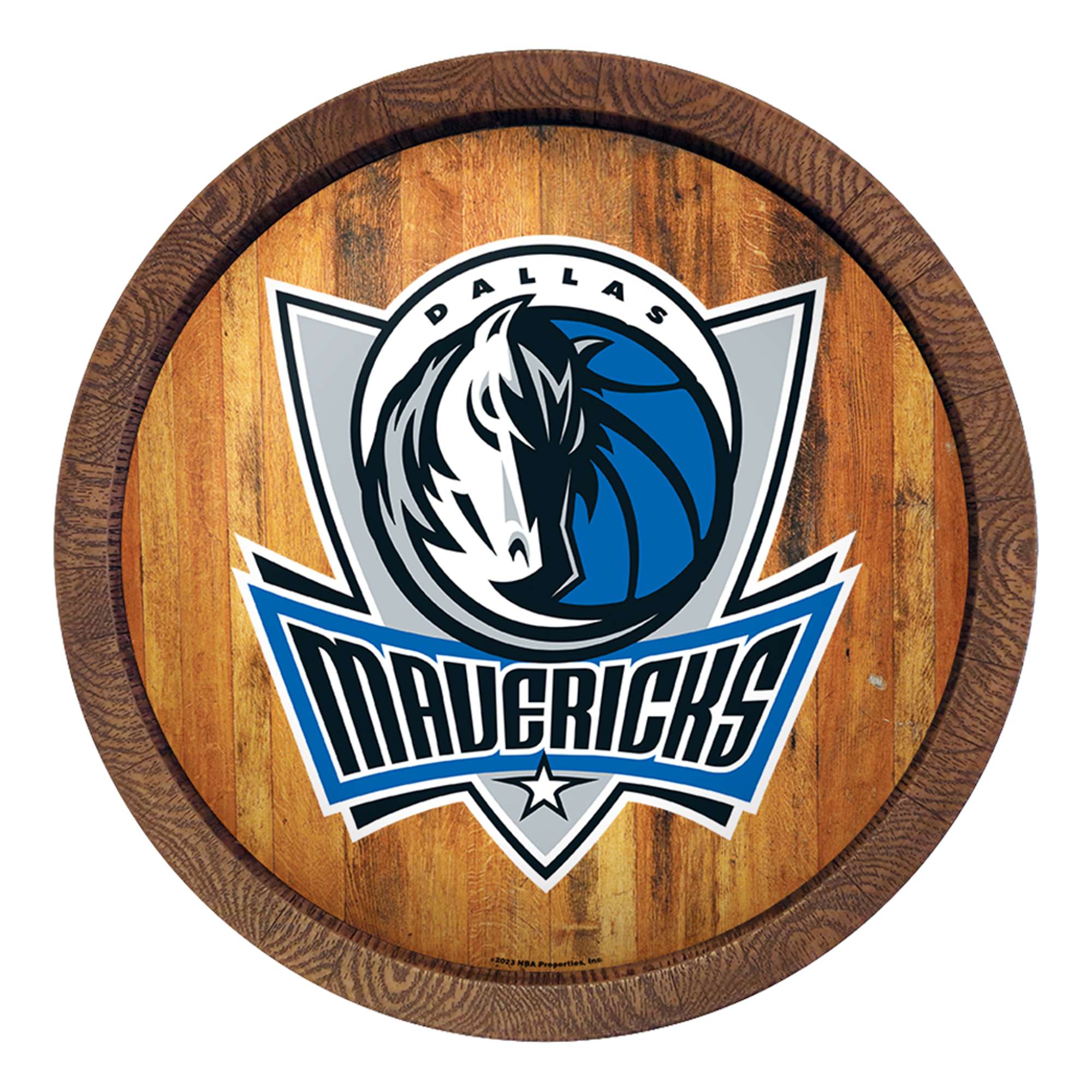 Dallas Mavericks: Logo - "Faux" Barrel Top Sign    