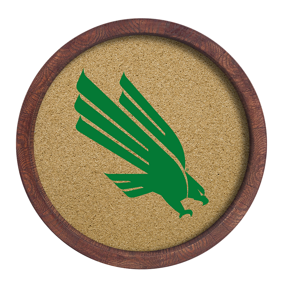 North Texas Mean Green "Faux" Barrel Framed Cork Board  
