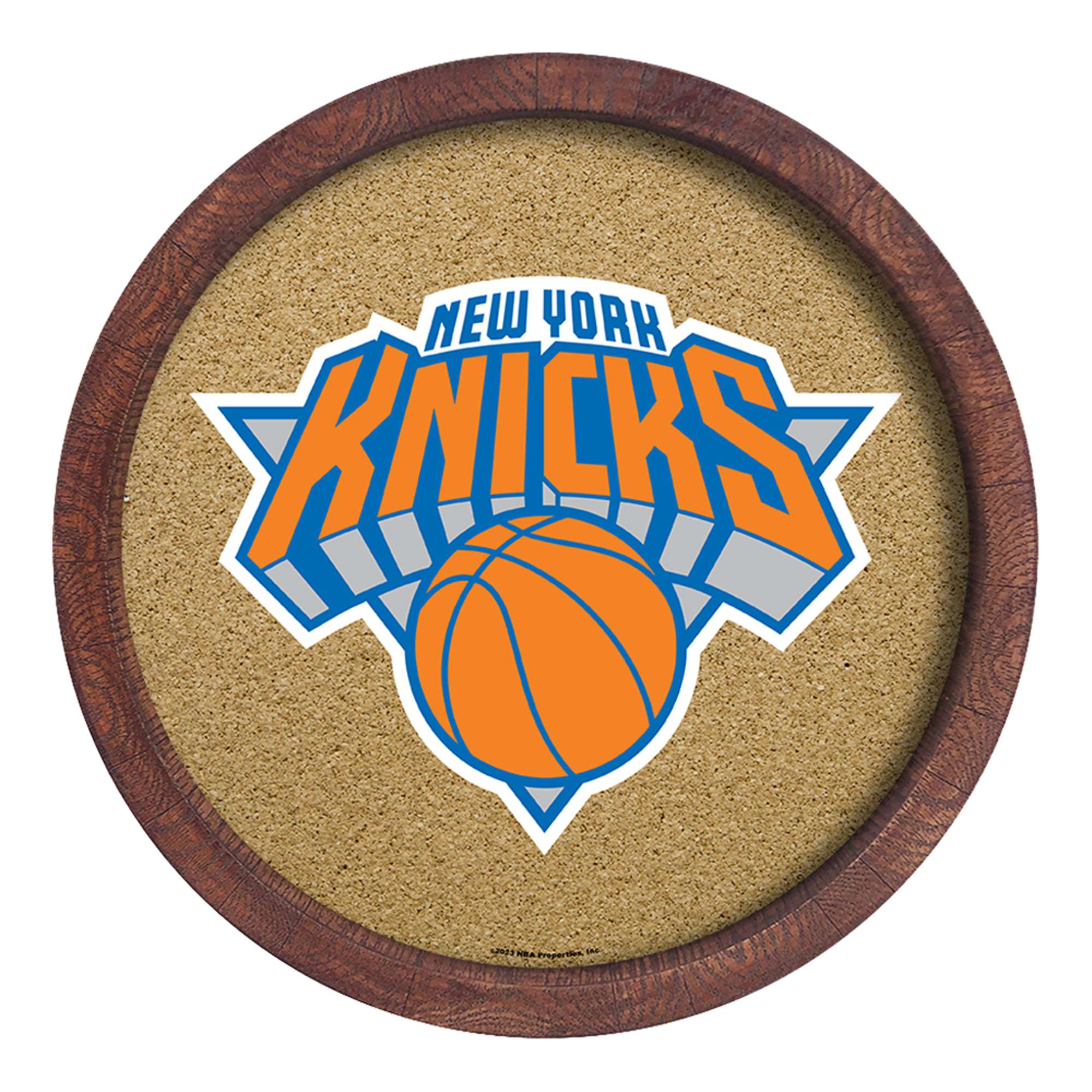 New York Knicks: "Faux" Barrel Framed Cork Board    