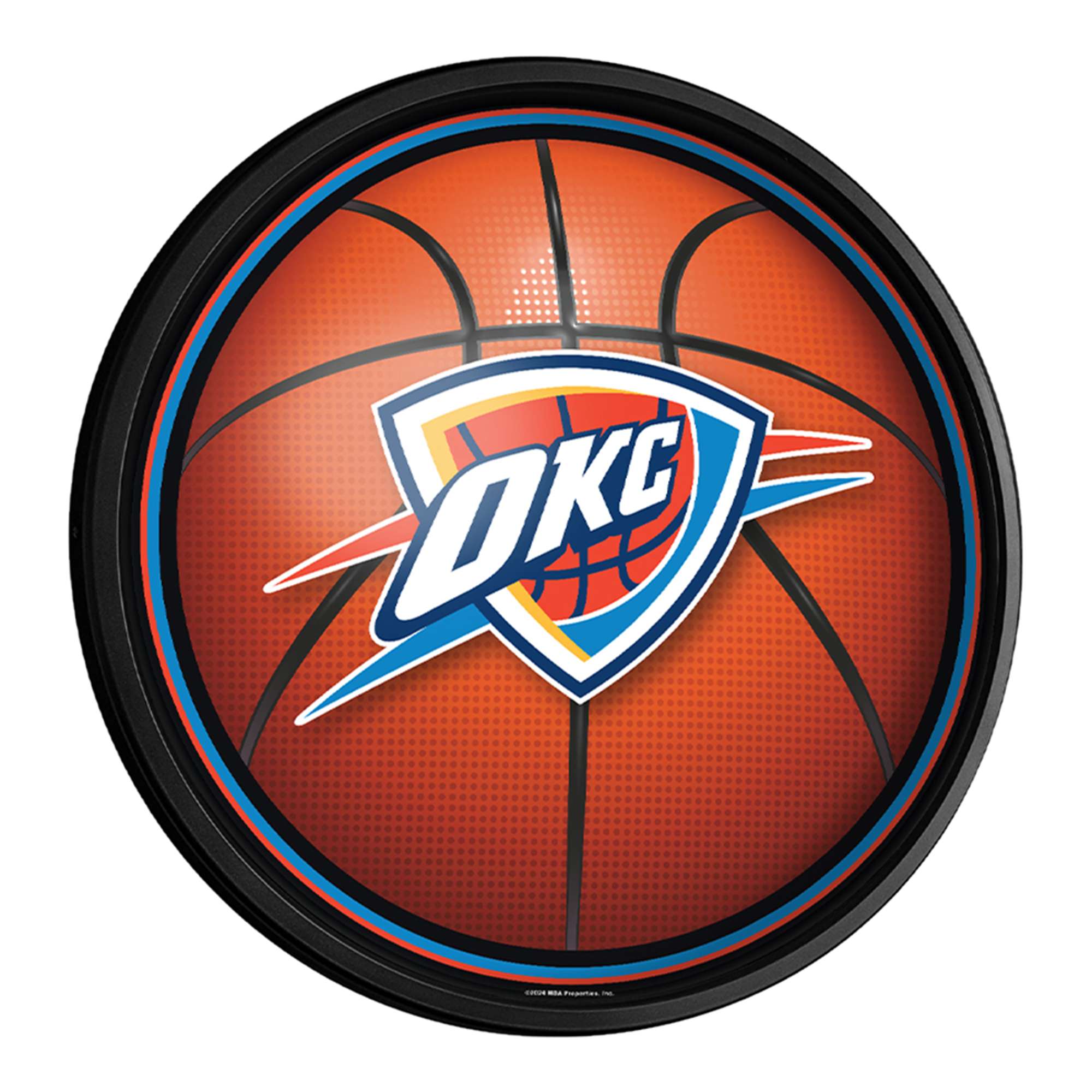 Oklahoma City Thunder: Basketball - Round Slimline Lighted Wall Sign