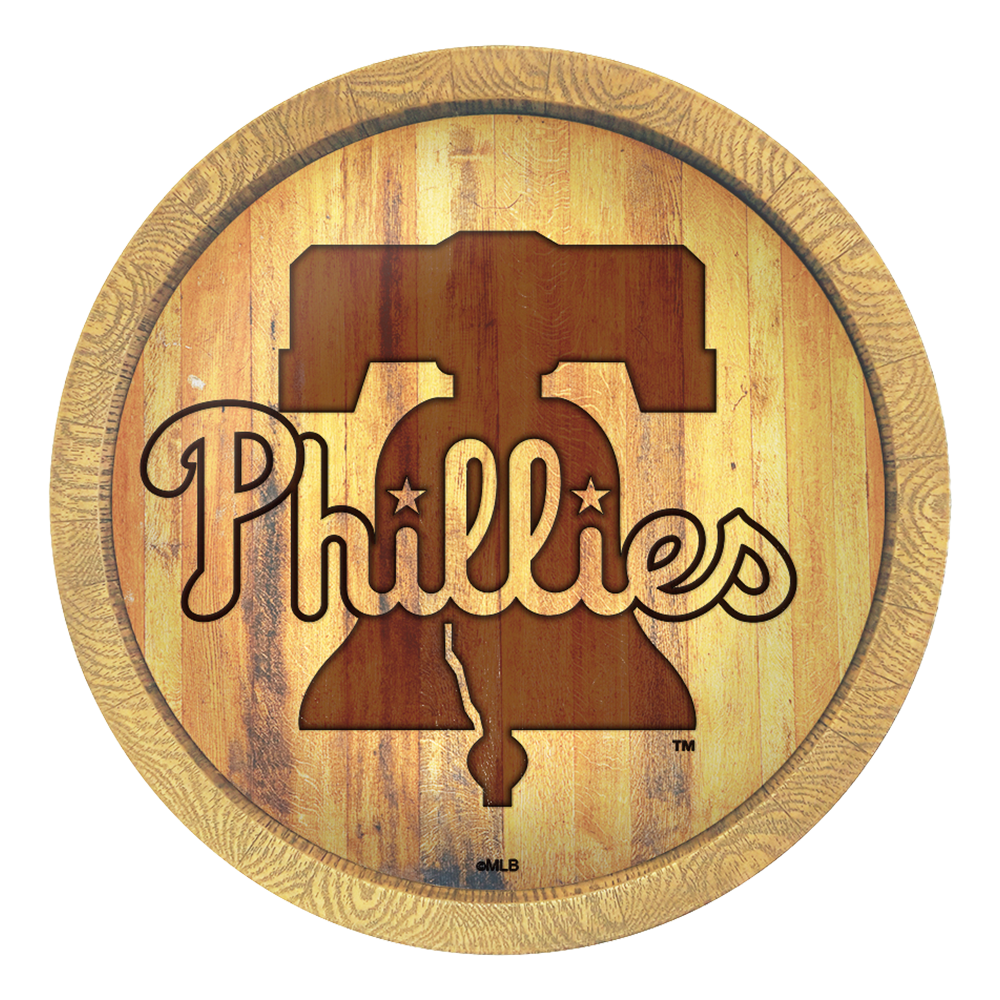 Philadelphia Phillies Branded "Faux" Barrel Top Sign  