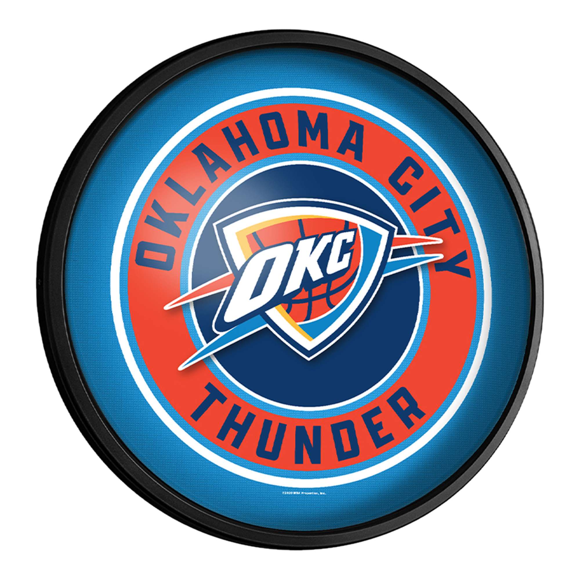Oklahoma City Thunder: Round Slimline Lighted Wall Sign