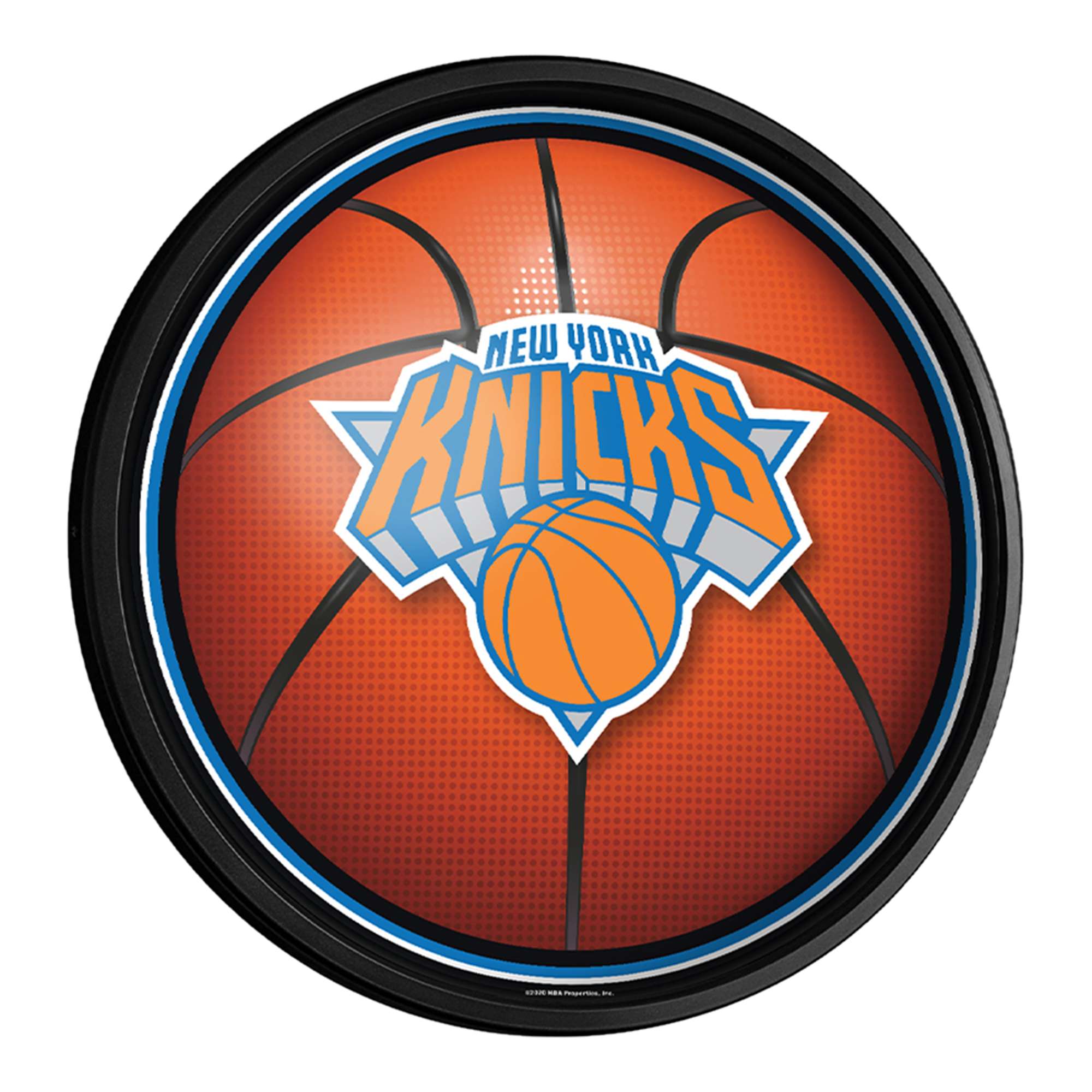 New York Knicks: Basketball - Round Slimline Lighted Wall Sign