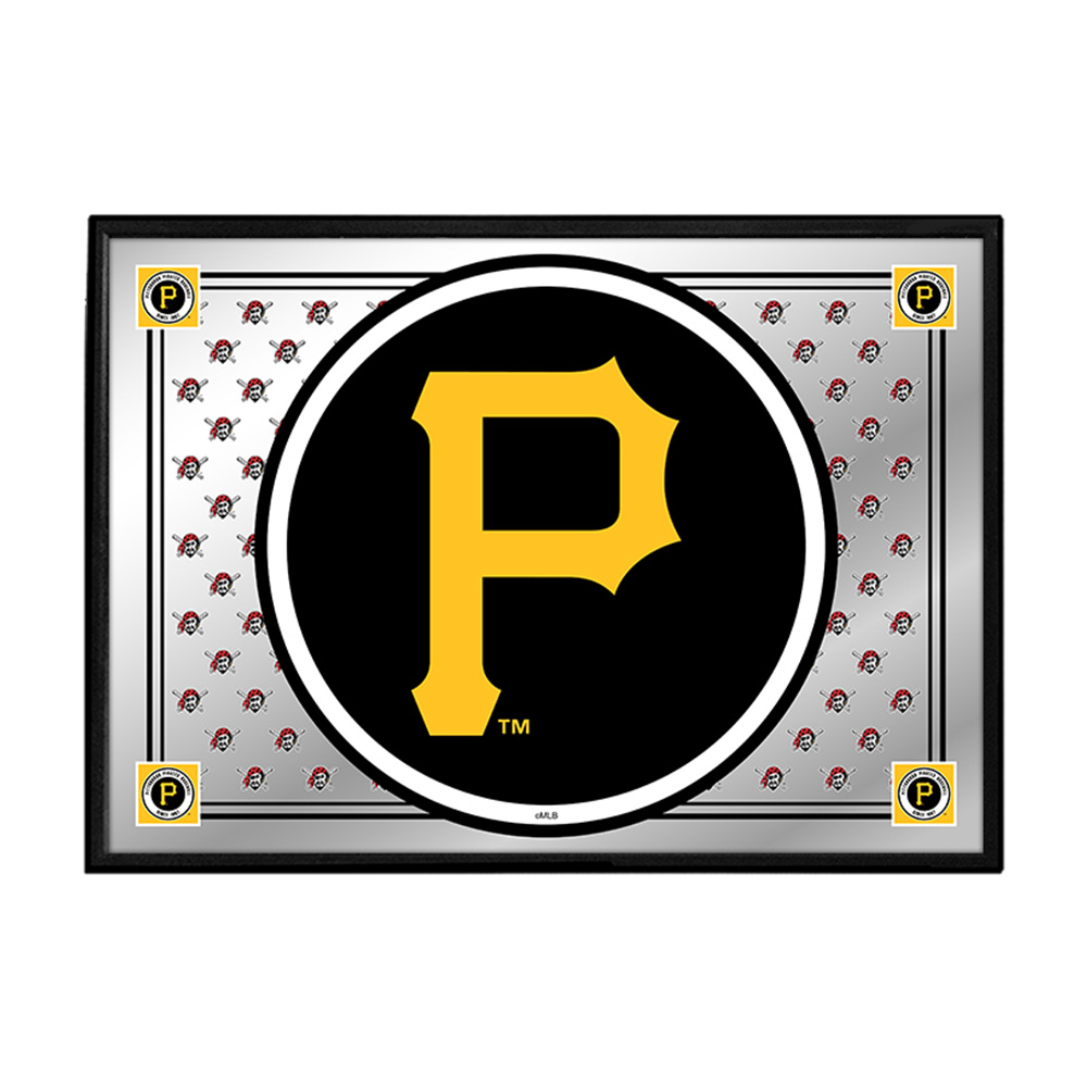 Pittsburgh Pirates Team Spirit - Framed Mirrored Wall Sign  