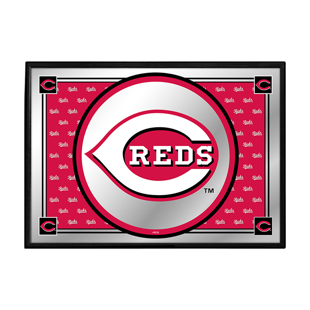 Cincinnati Reds Team Spirit - Framed Mirrored Wall Sign  