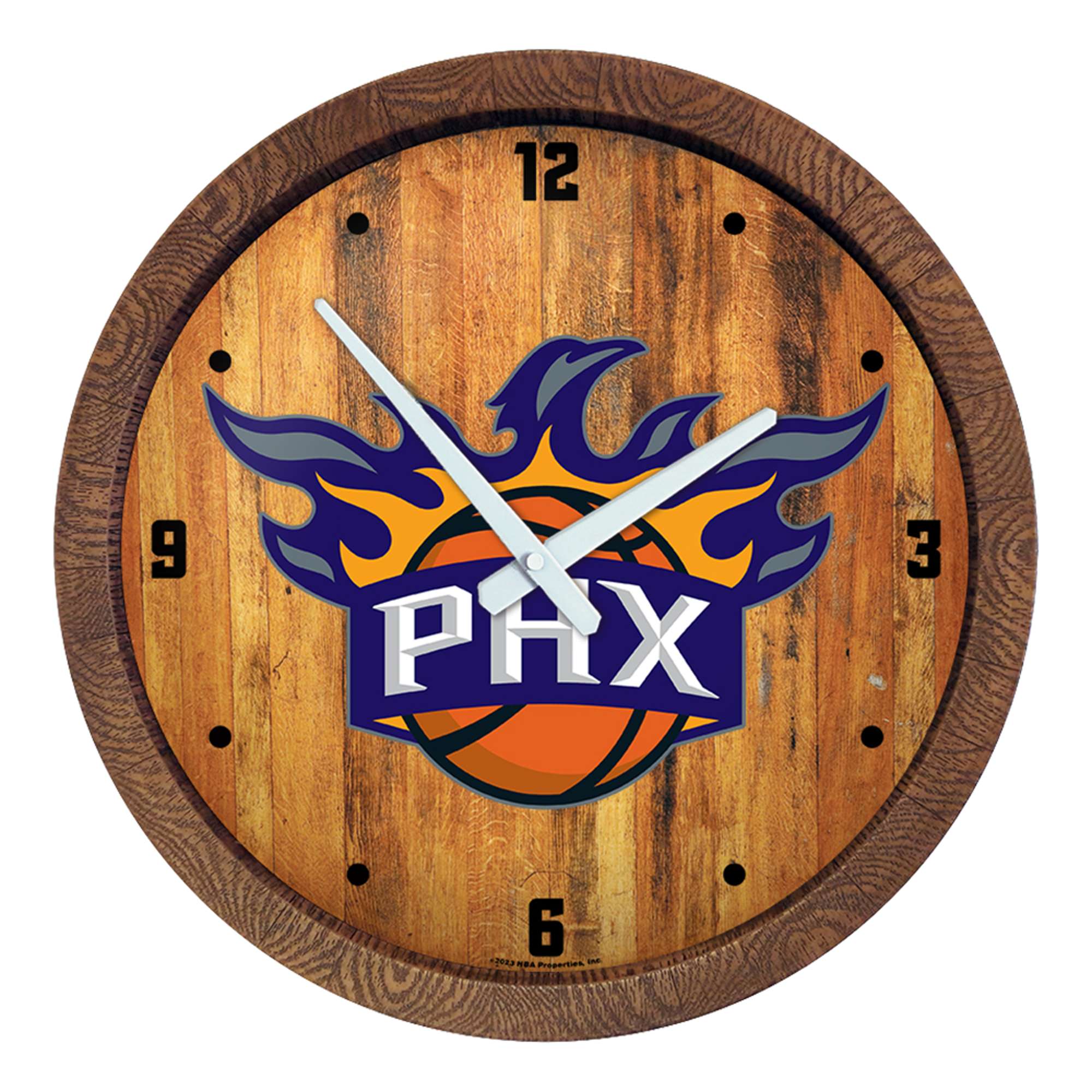Phoenix Suns: Logo - "Faux" Barrel Top Clock    