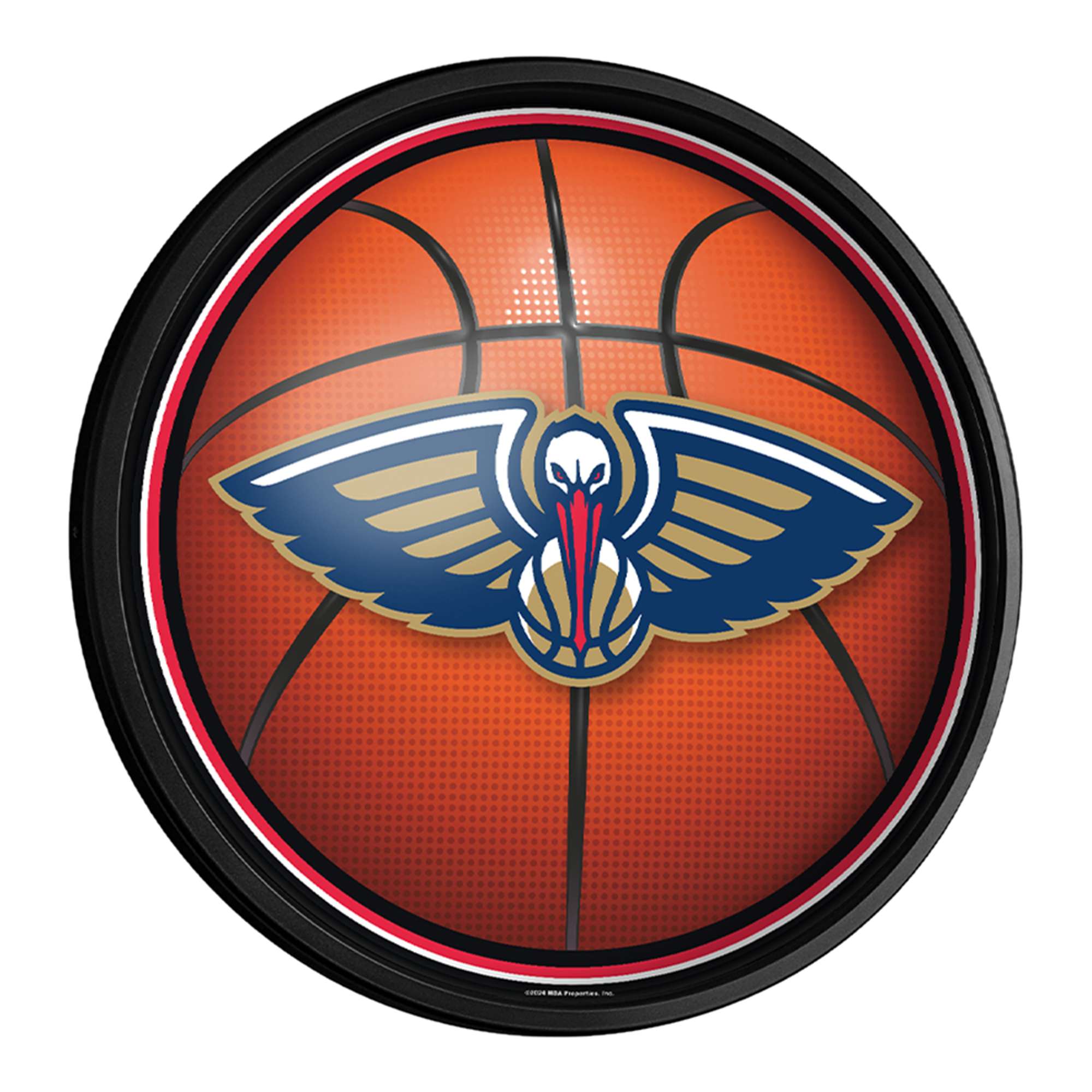 New Orleans Pelicans: Basketball - Round Slimline Lighted Wall Sign