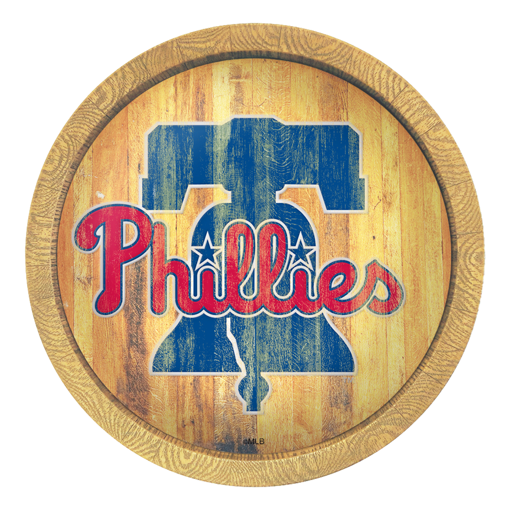 Philadelphia Phillies Weathered "Faux" Barrel Top Sign  