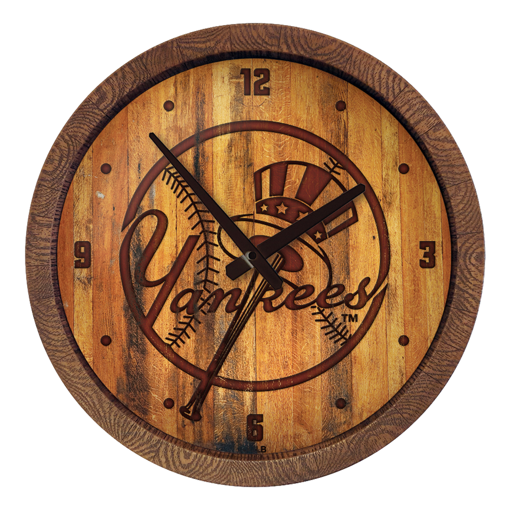 New York Yankees Branded "Faux" Barrel Top Clock  