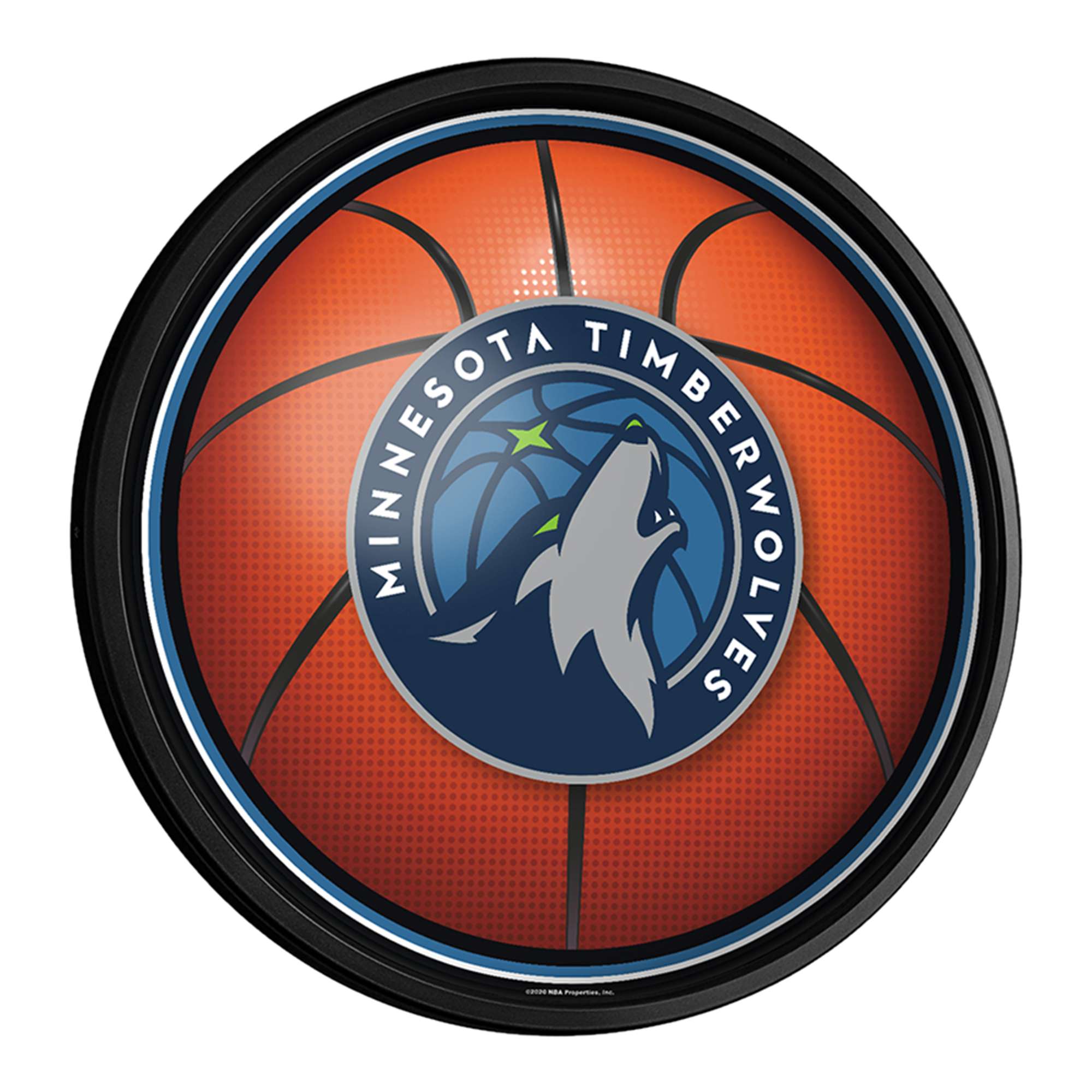 Minnesota Timberwolves: Basketball - Round Slimline Lighted Wall Sign