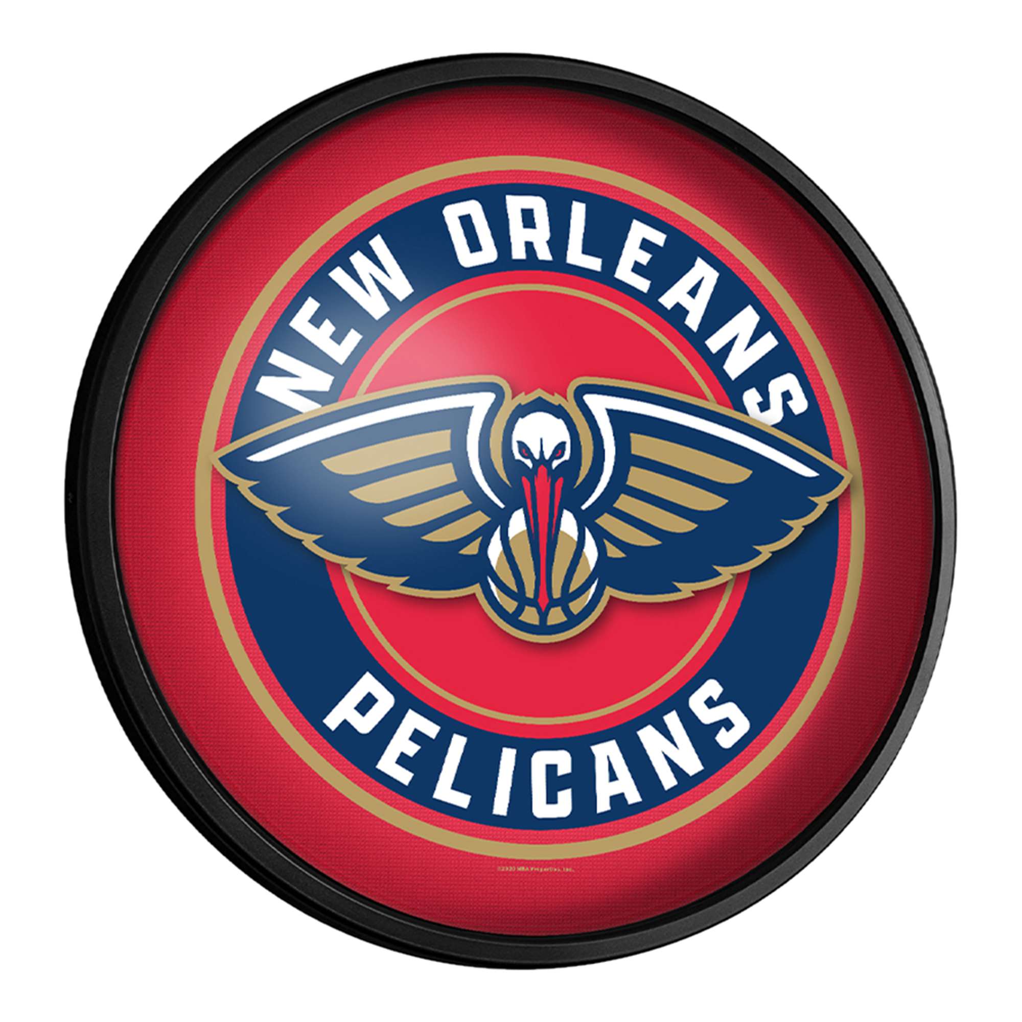 New Orleans Pelicans: Round Slimline Lighted Wall Sign
