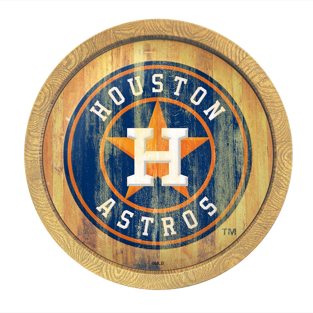 Houston Astros Weathered "Faux" Barrel Top Sign  