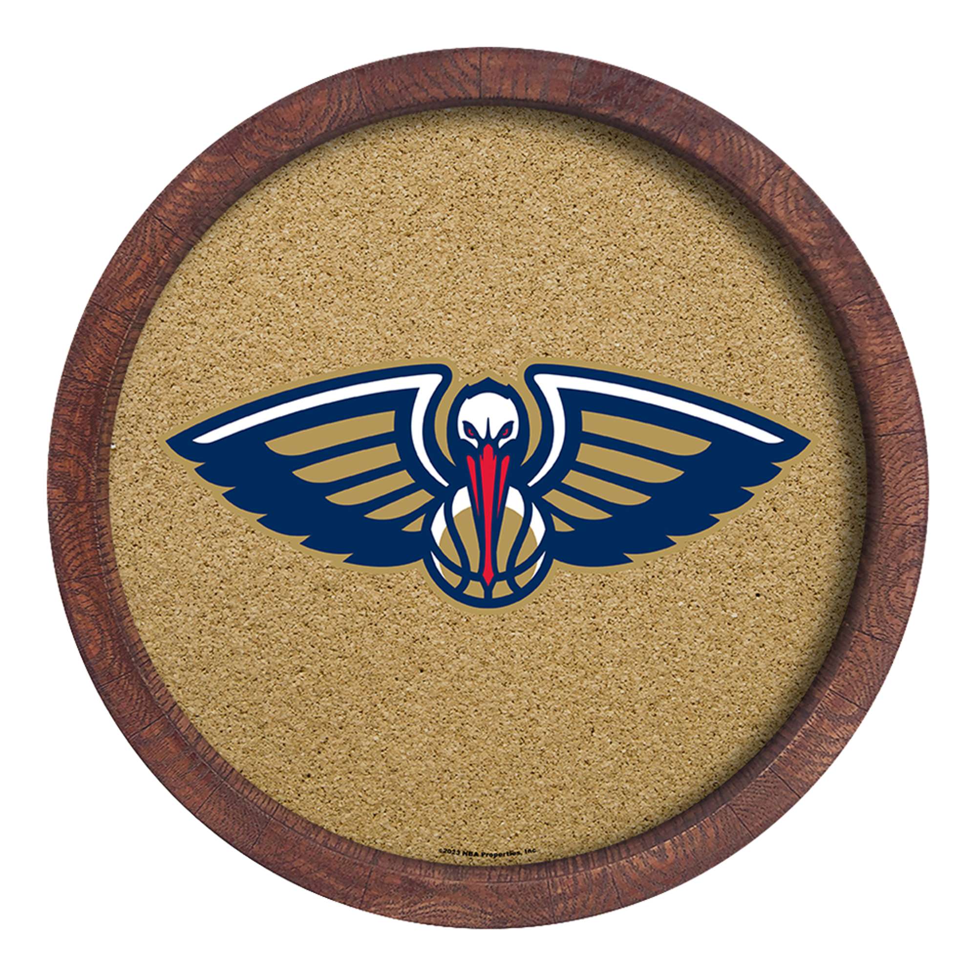 New Orleans Pelicans: "Faux" Barrel Framed Cork Board    